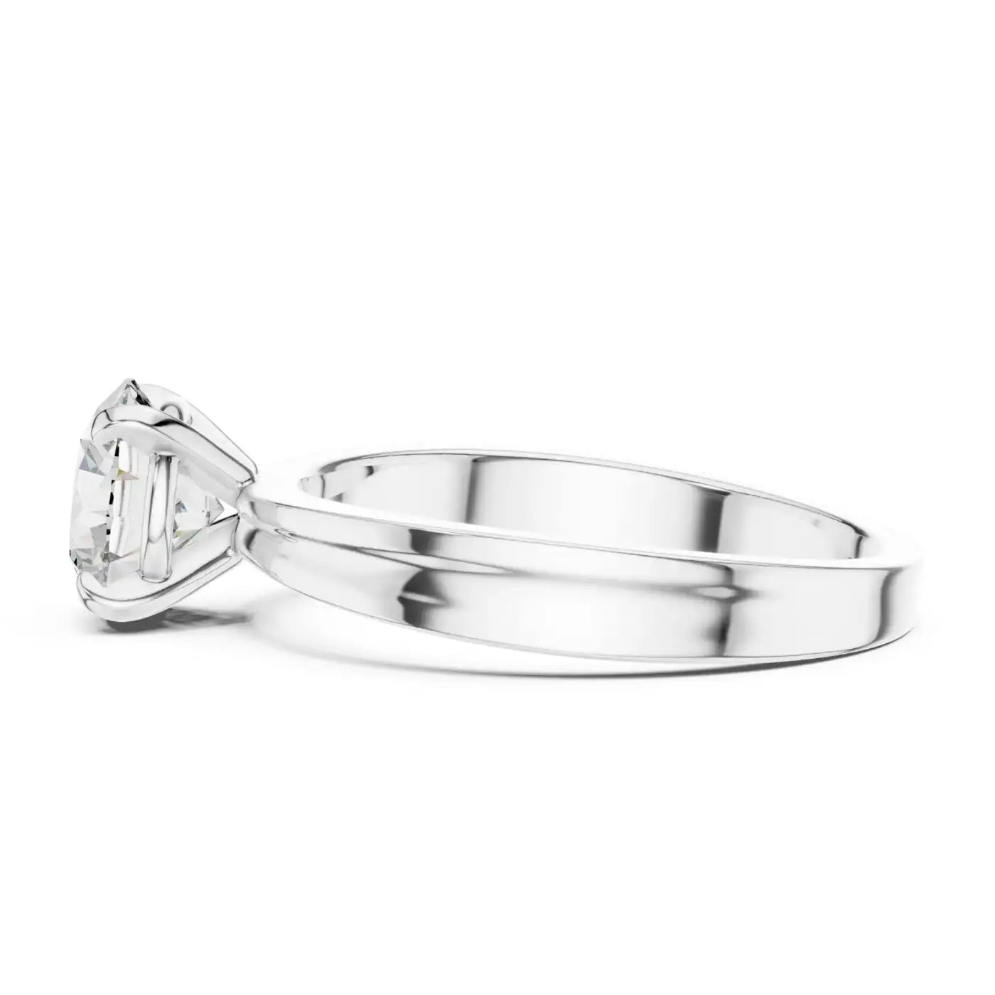 silver Classic Gold Solitaire Ring