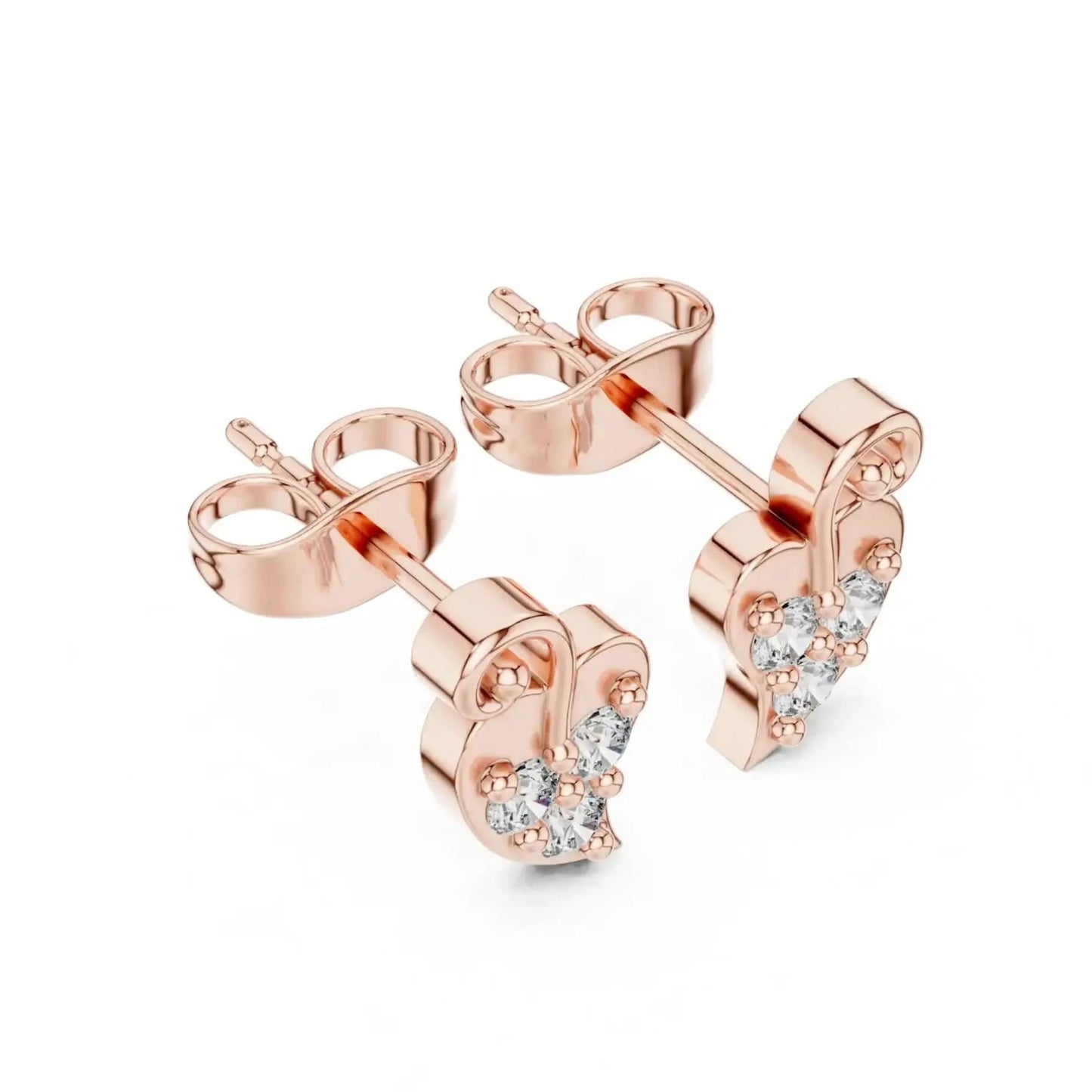 silver Twinkle Heart Stud Earrings