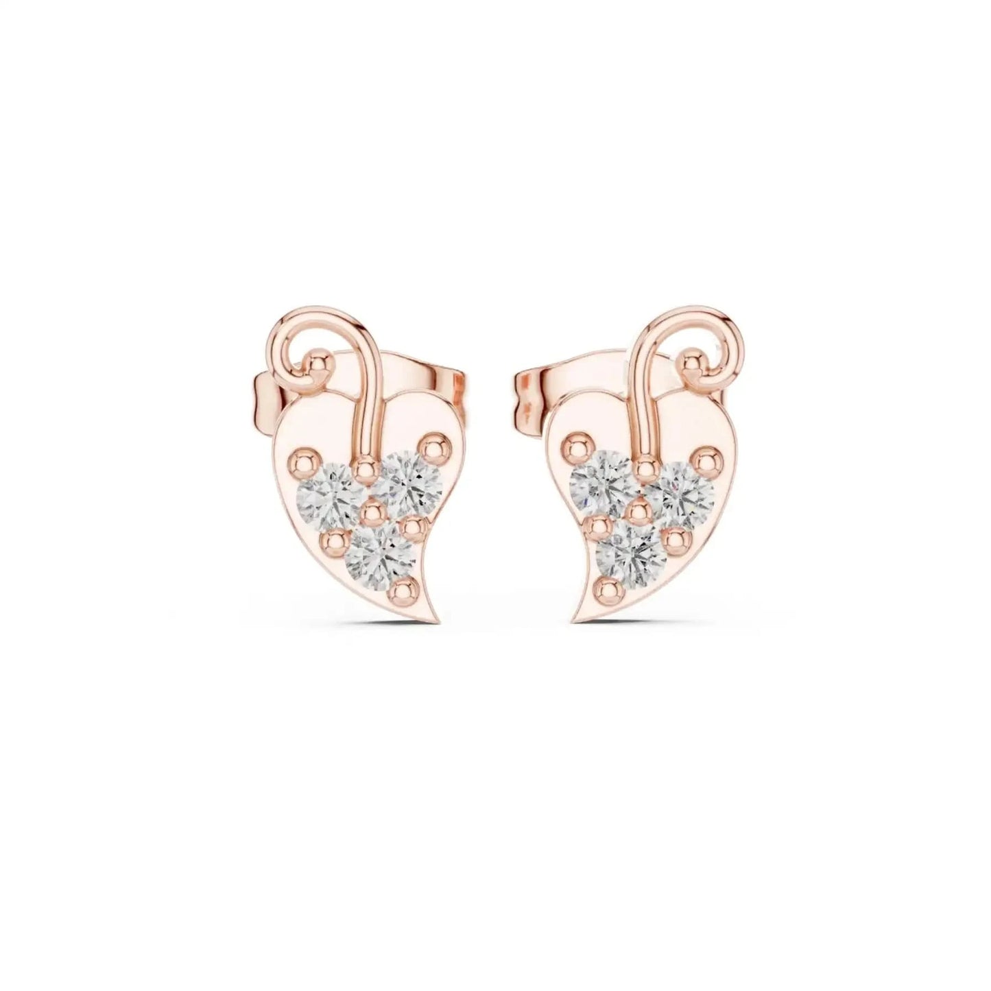 silver Twinkle Heart Stud Earrings