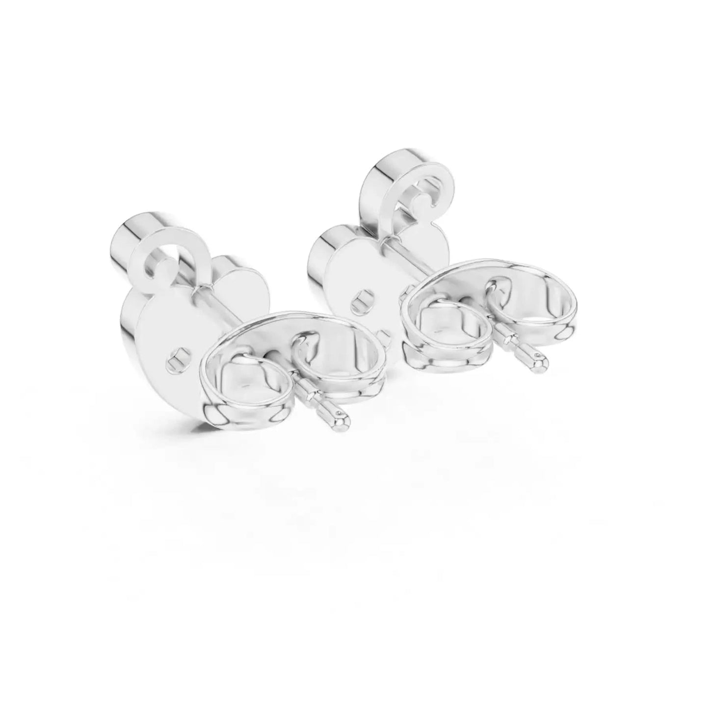 silver Twinkle Heart Stud Earrings