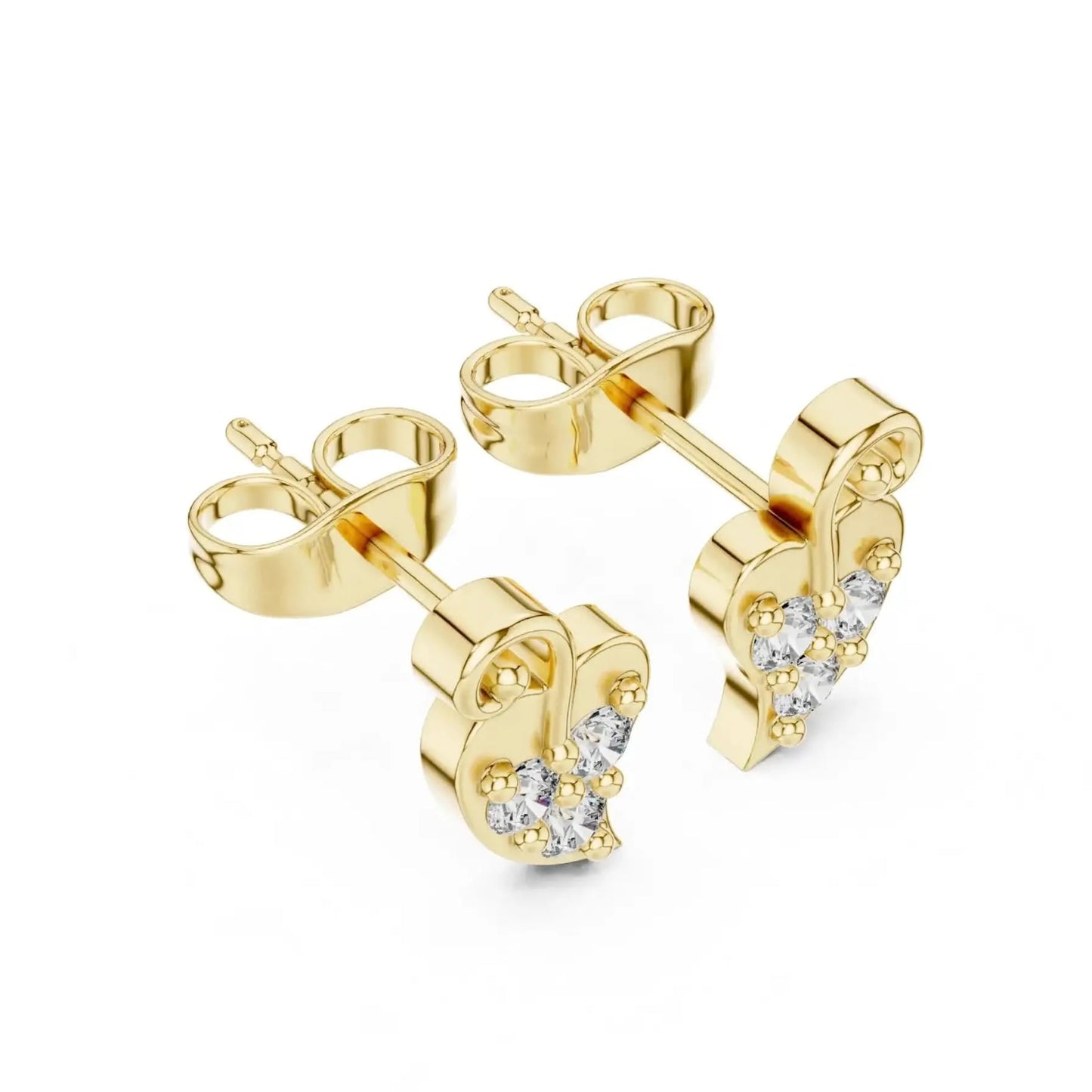 silver Twinkle Heart Stud Earrings