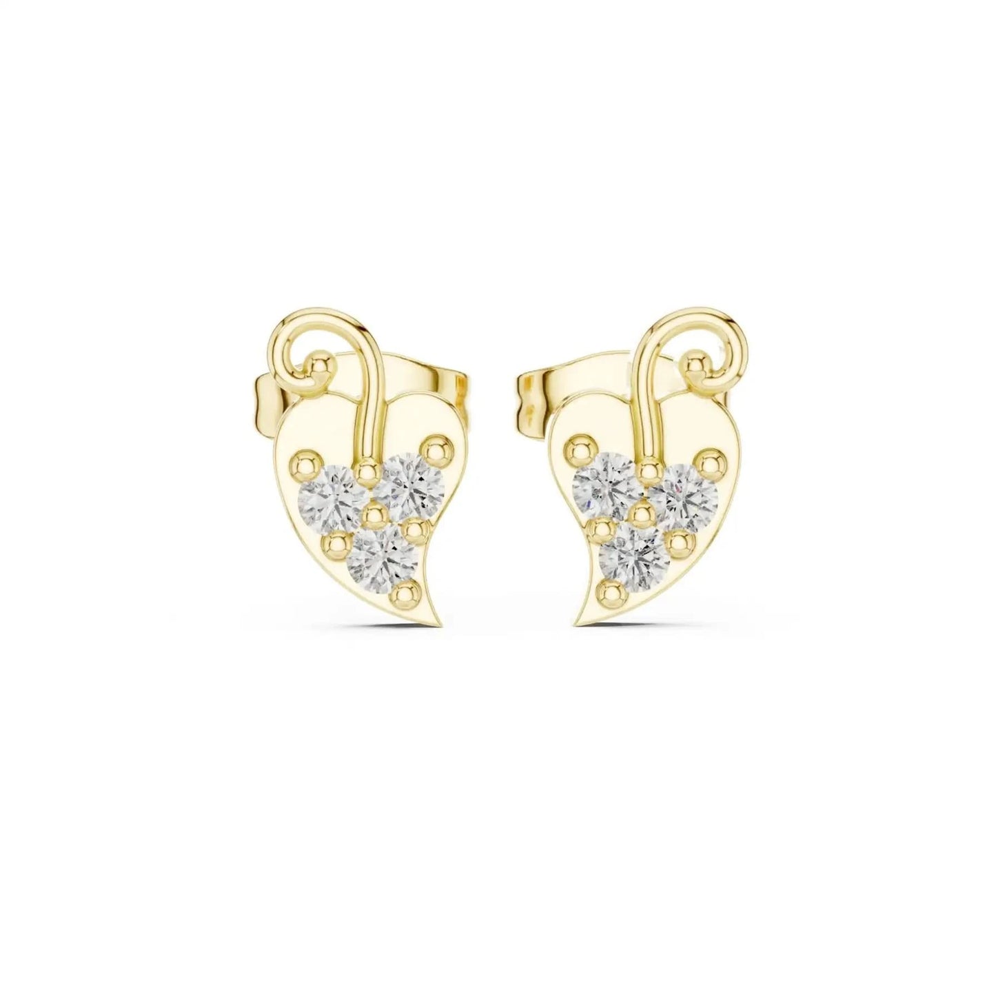 silver Twinkle Heart Stud Earrings