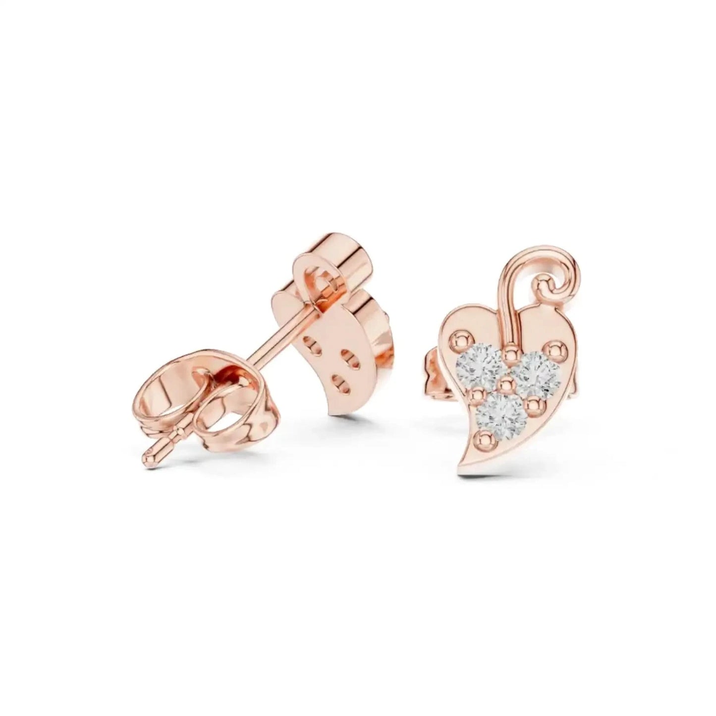 silver Twinkle Heart Stud Earrings
