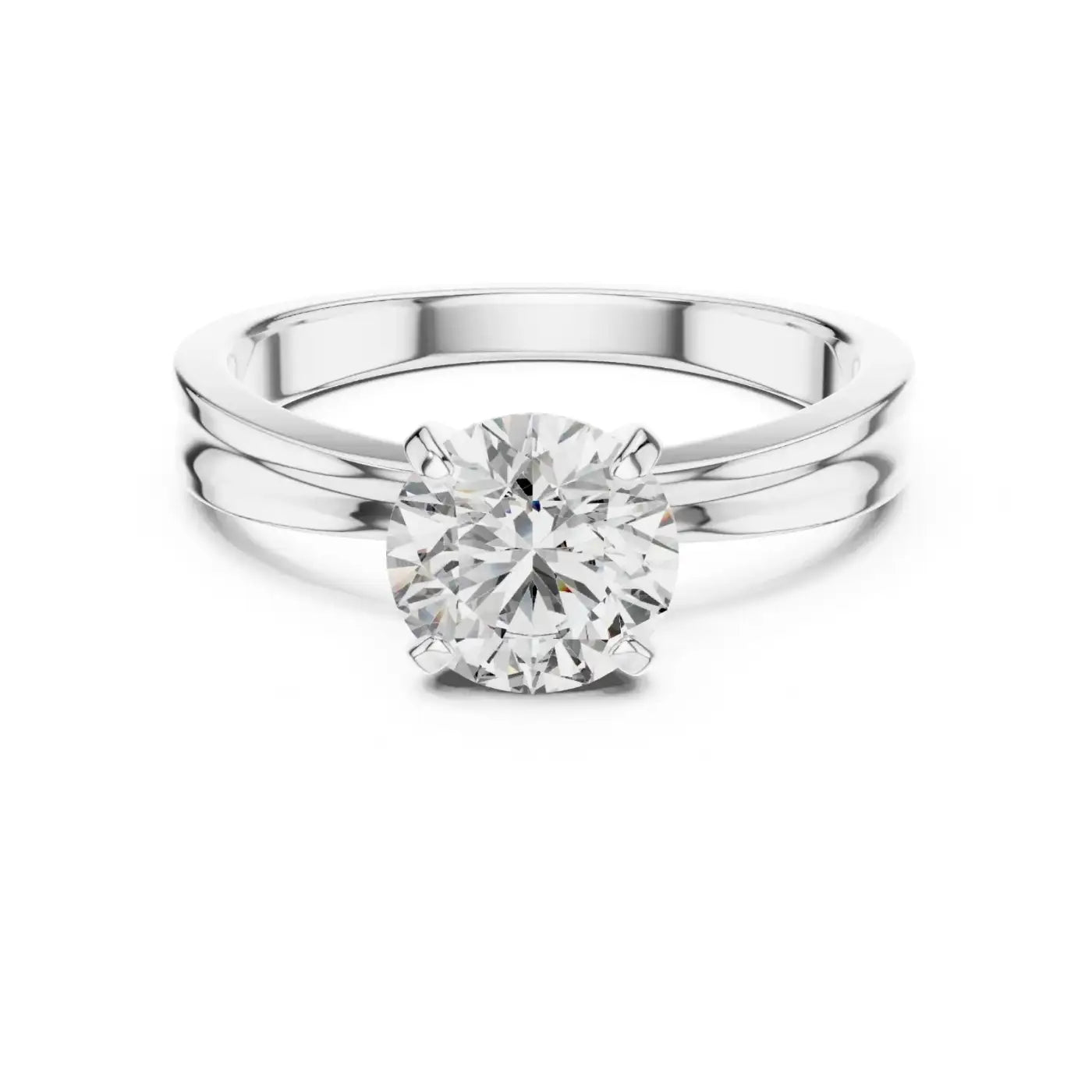 silver Classic Gold Solitaire Ring