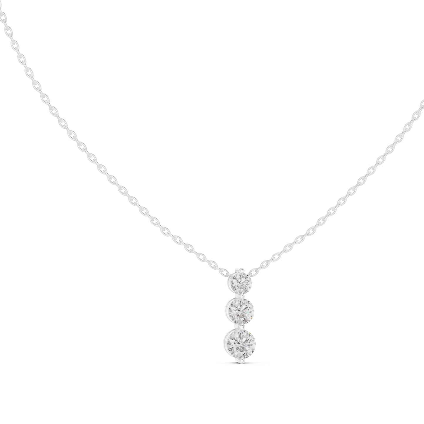 silver Triple Sparkle Drop Pendant