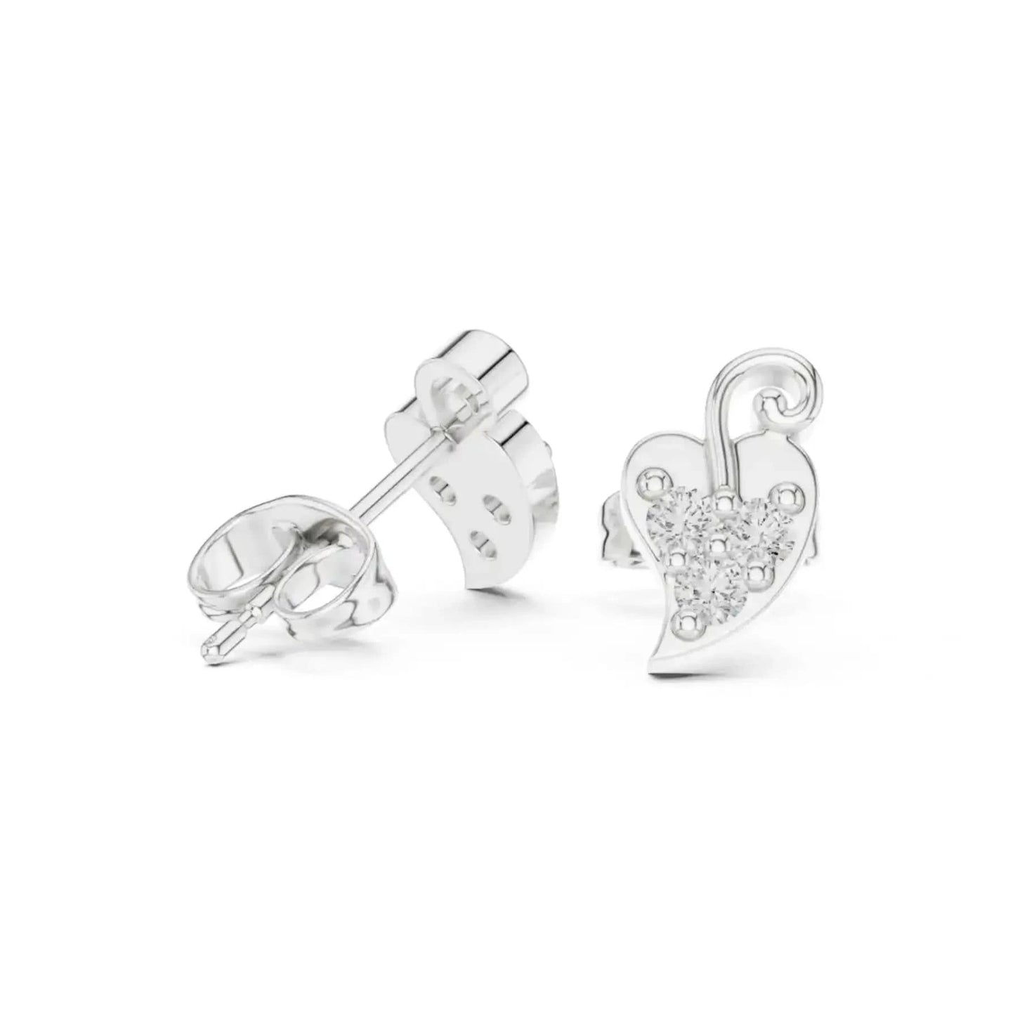 silver Twinkle Heart Stud Earrings