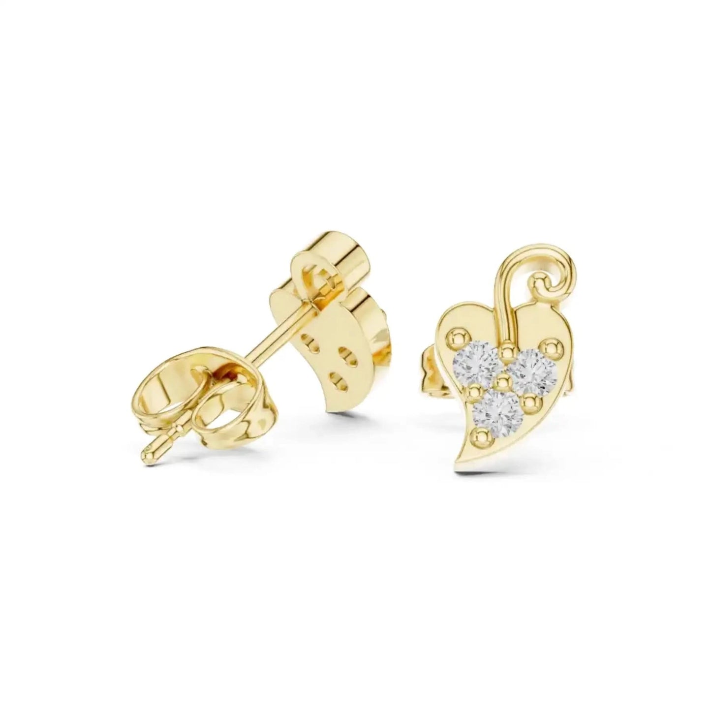 silver Twinkle Heart Stud Earrings