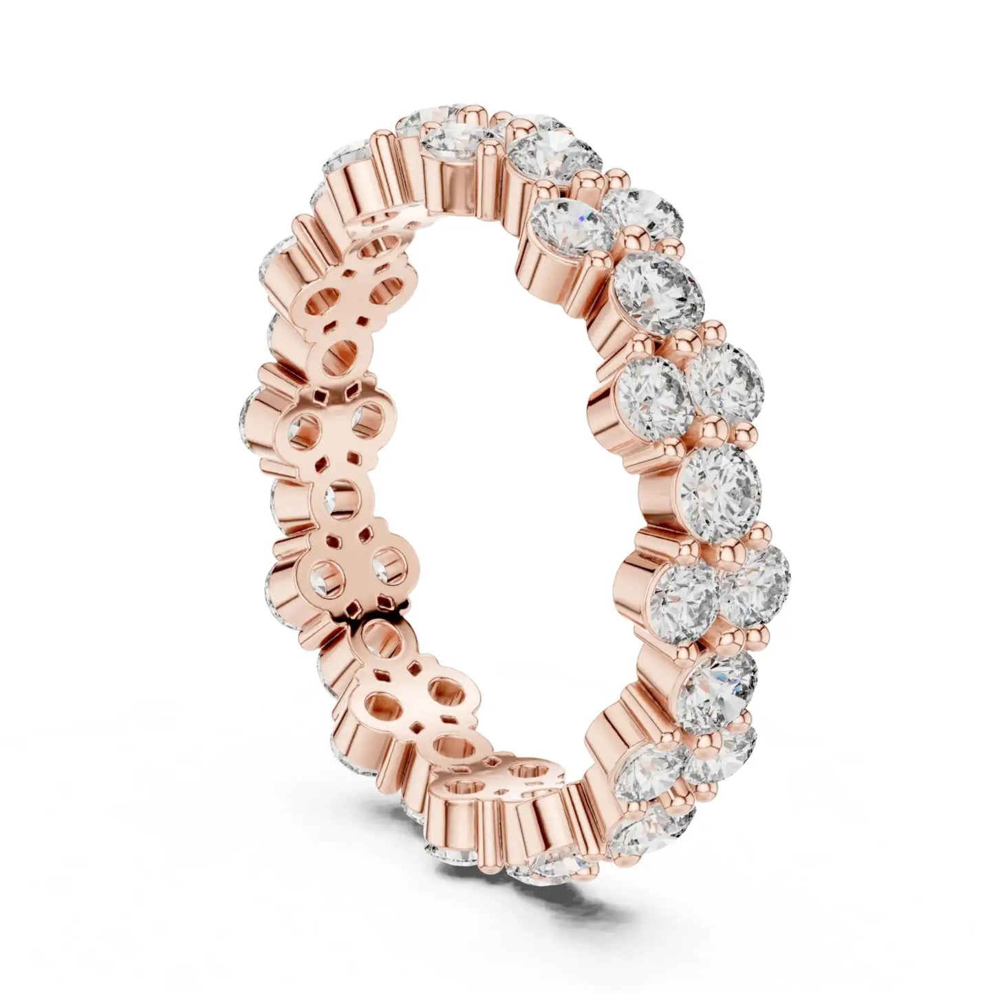 silver Diamond Circle Ring