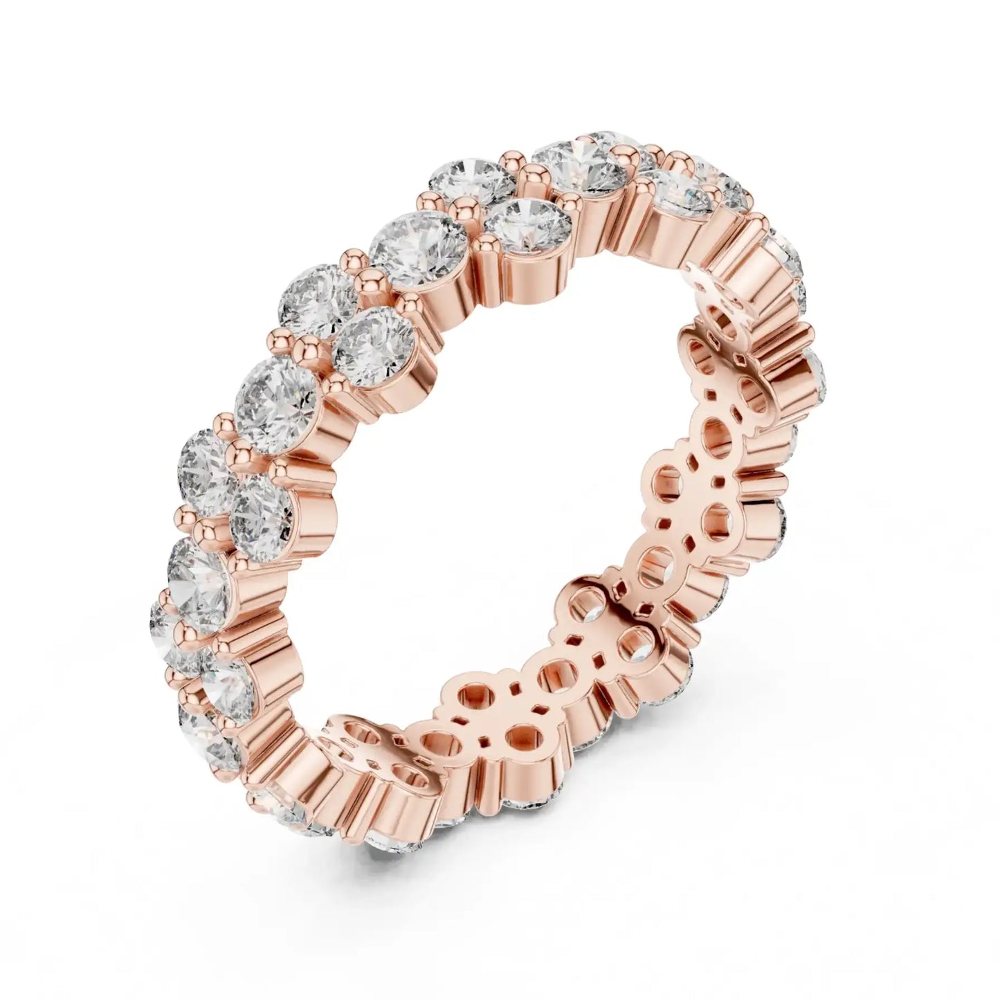 silver Diamond Circle Ring