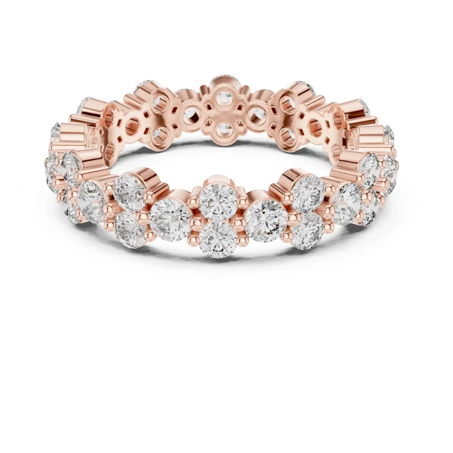 silver Diamond Circle Ring