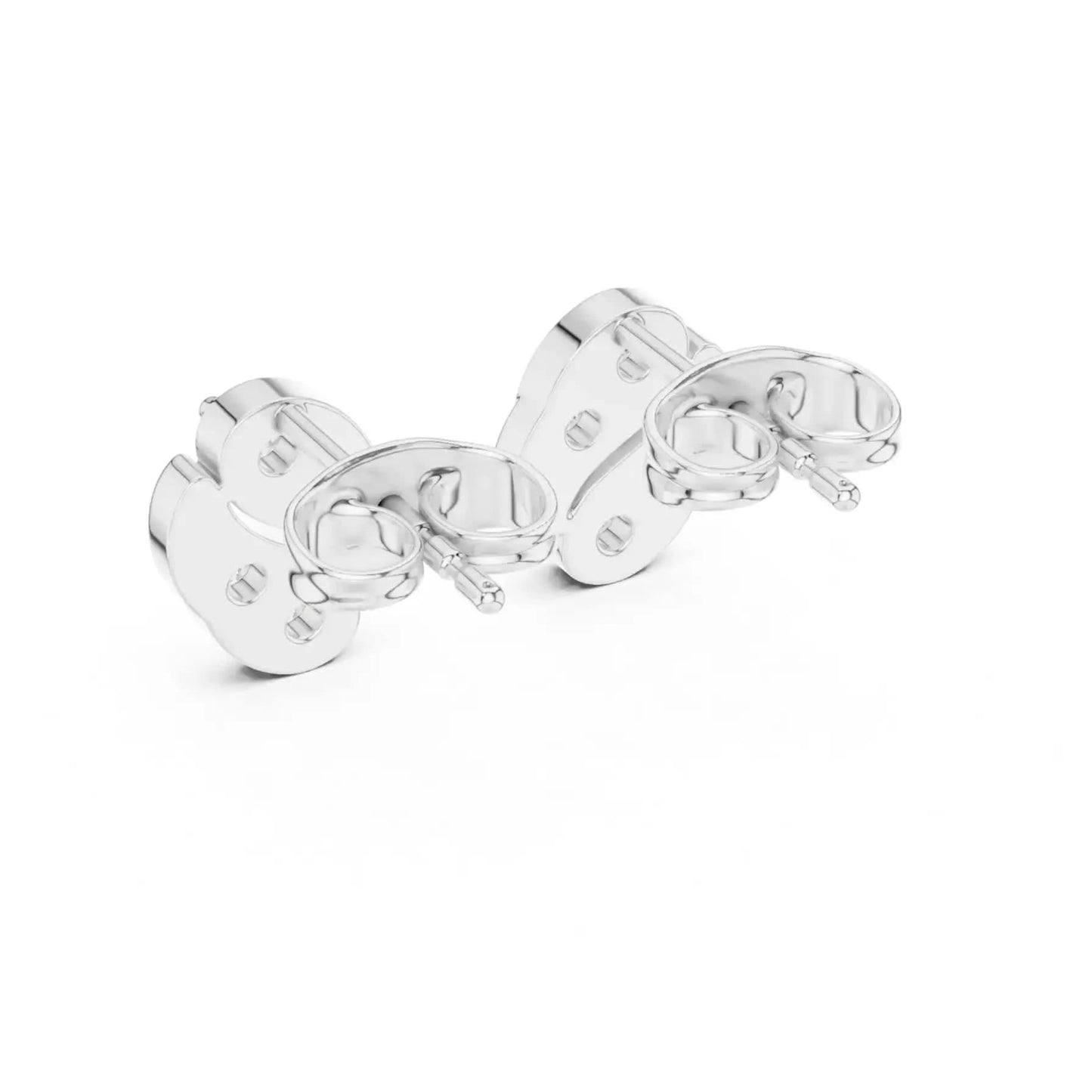 silver Floral Curve Diamond Studs