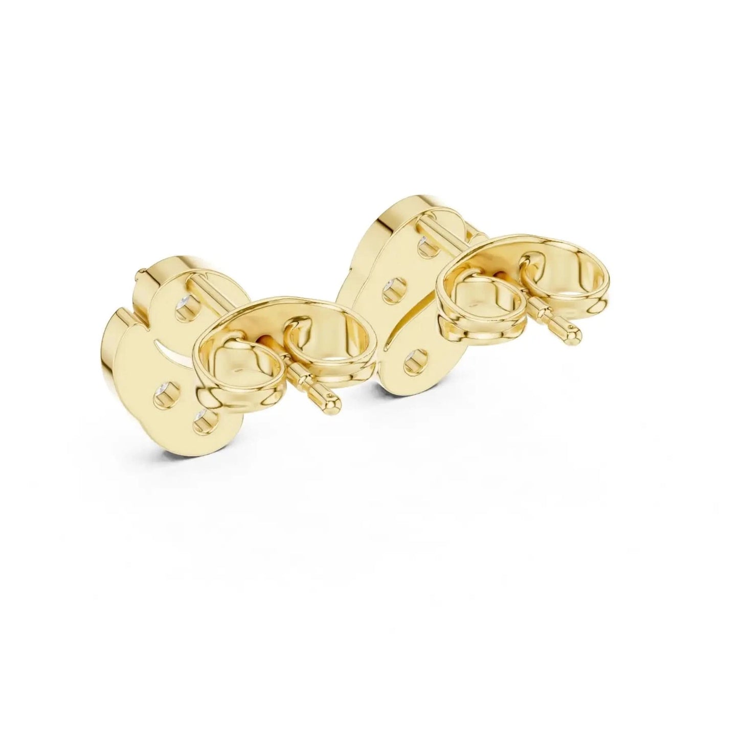 silver Floral Curve Diamond Studs
