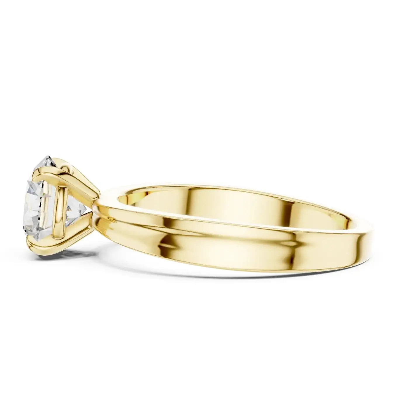 silver Classic Gold Solitaire Ring