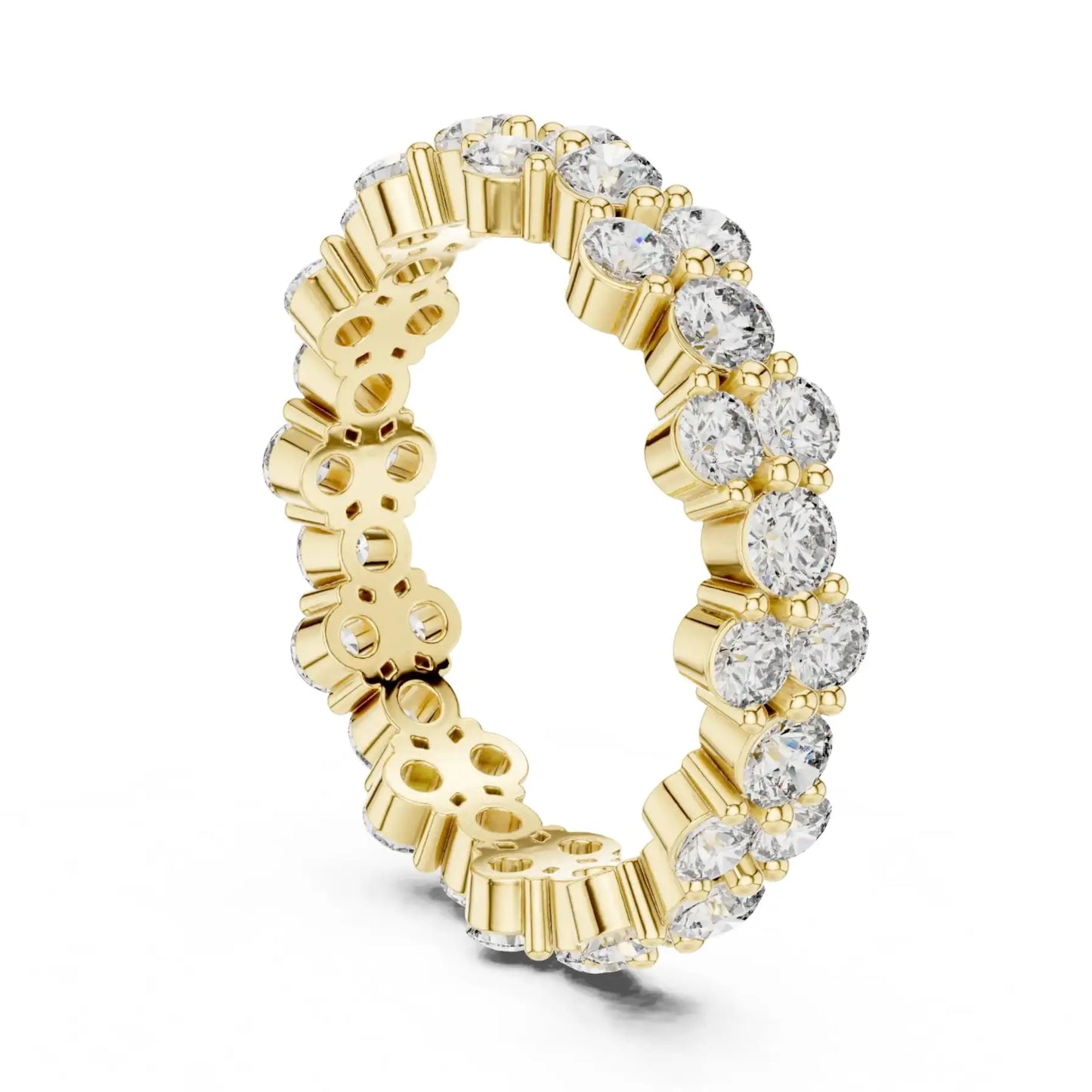 silver Diamond Circle Ring