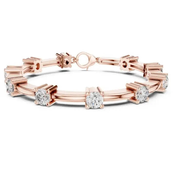 silver Celeste Diamond Link Bracelet