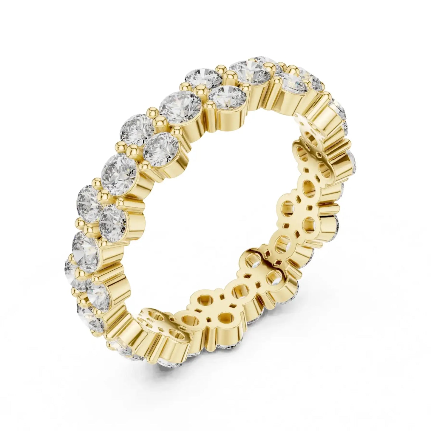 silver Diamond Circle Ring