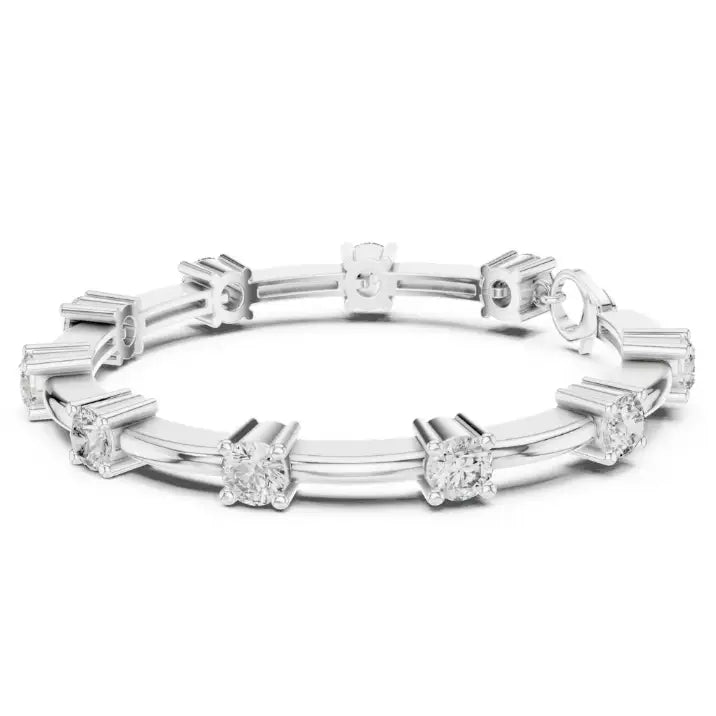 silver Celeste Diamond Link Bracelet