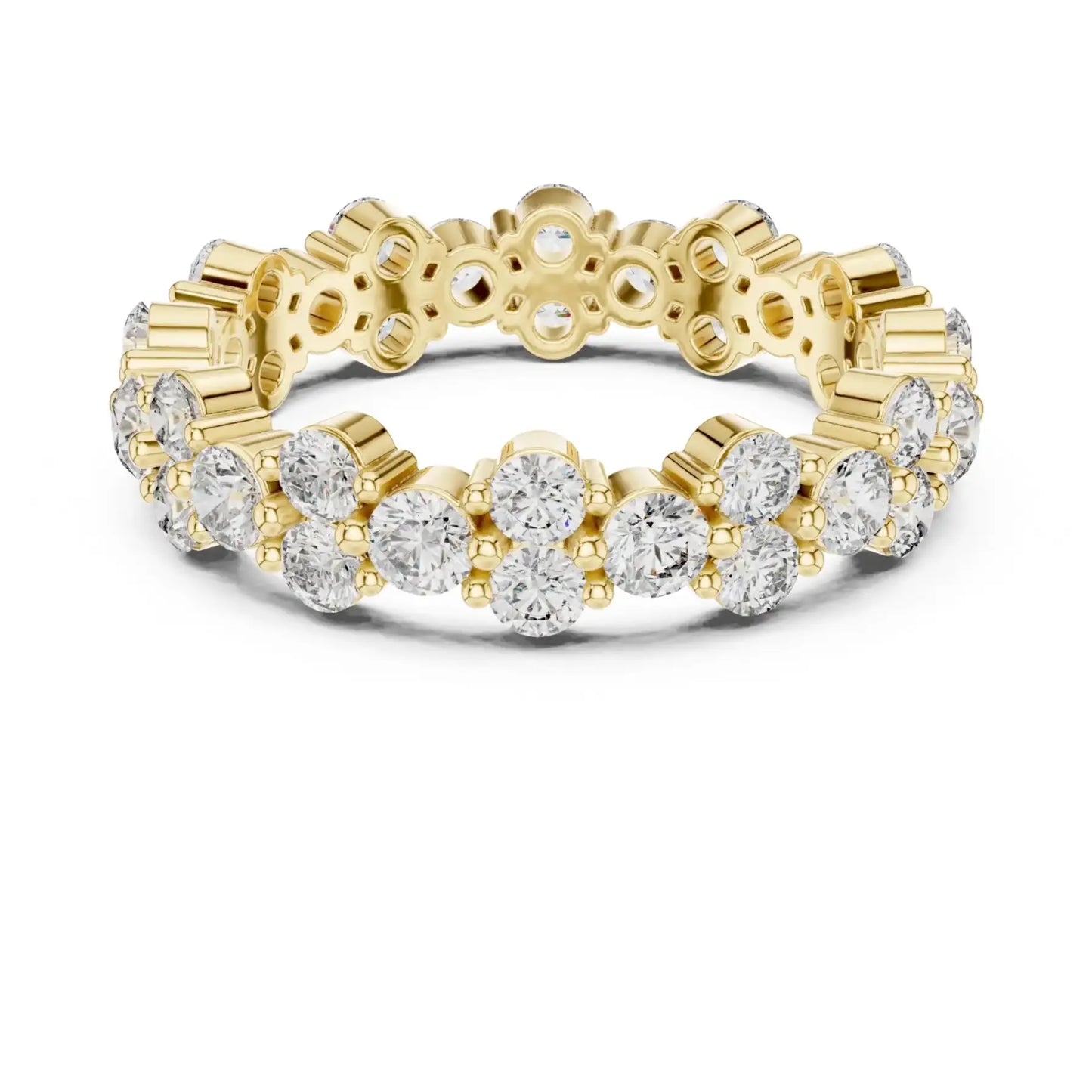 silver Diamond Circle Ring