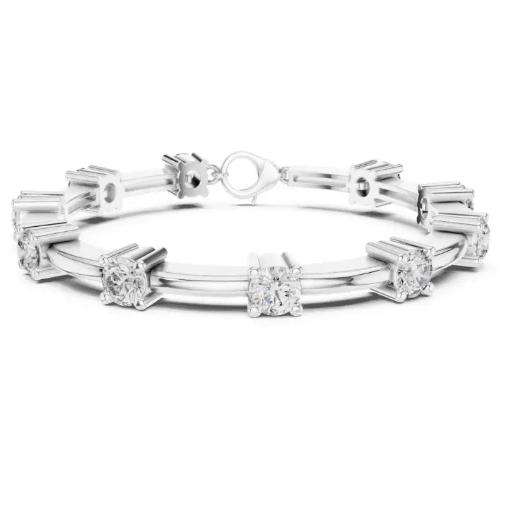 silver Celeste Diamond Link Bracelet