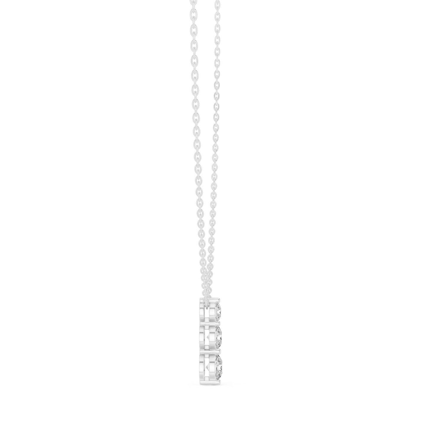 silver Triple Sparkle Drop Pendant