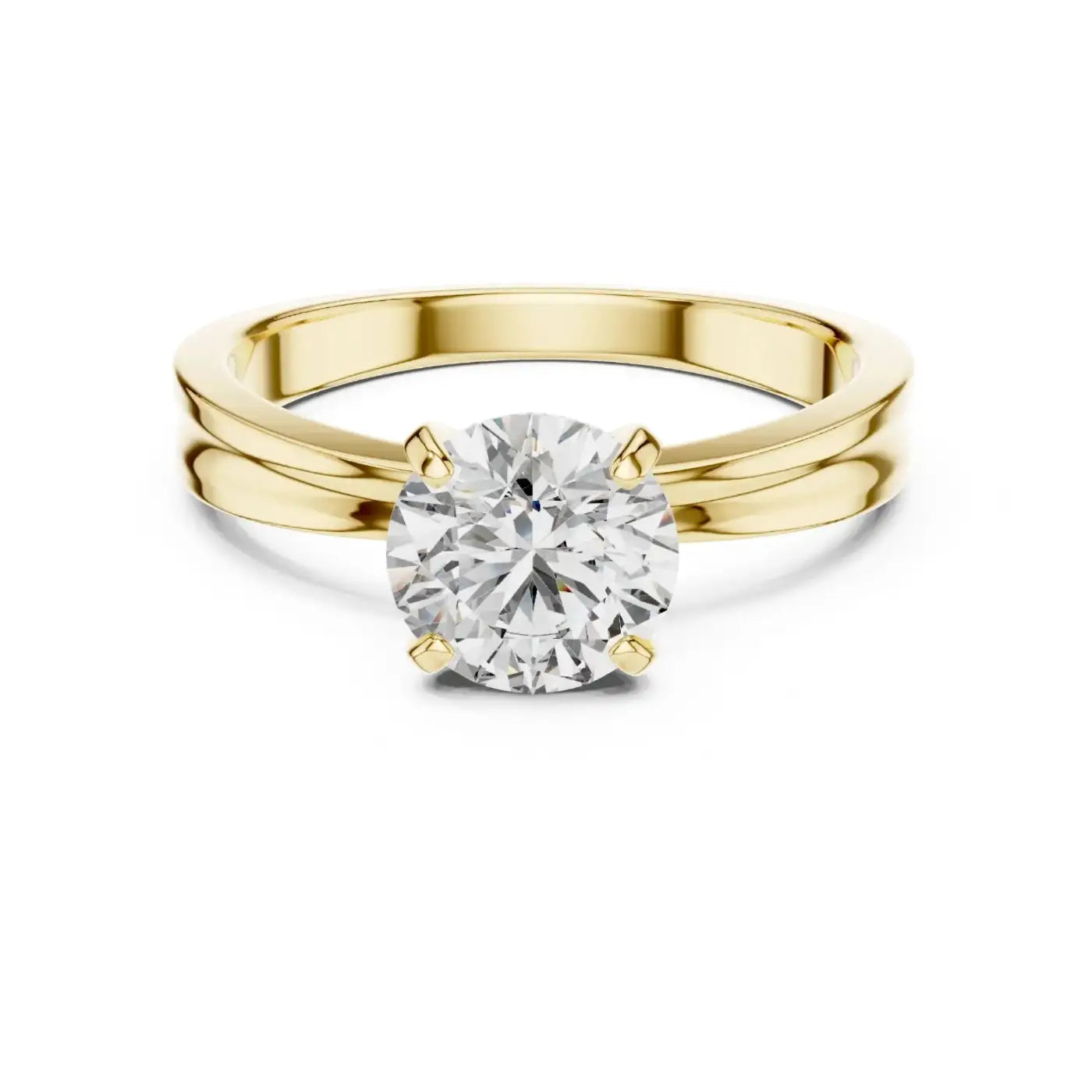 silver Classic Gold Solitaire Ring
