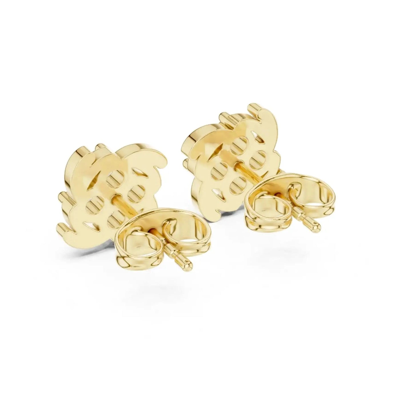silver Classic Floral Sparkle Studs