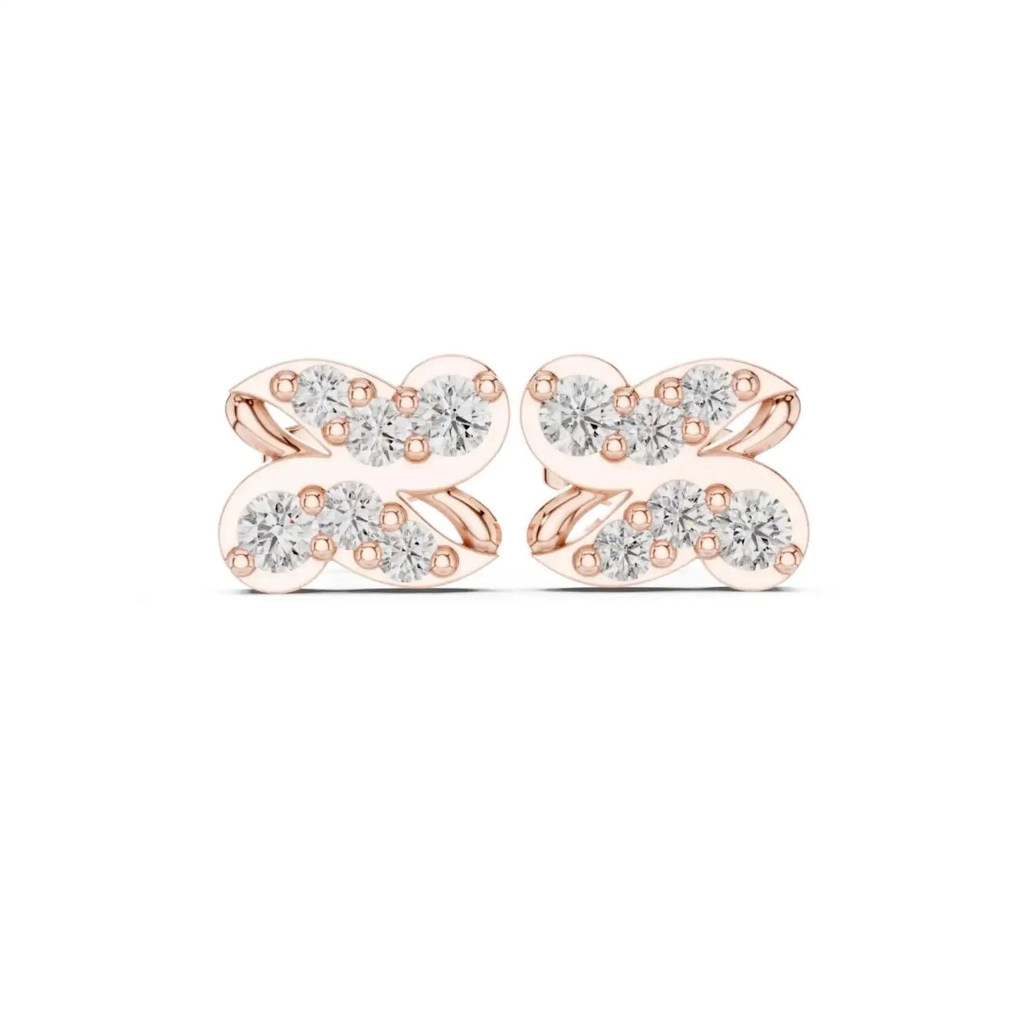 silver Sparkling Butterfly Earrings