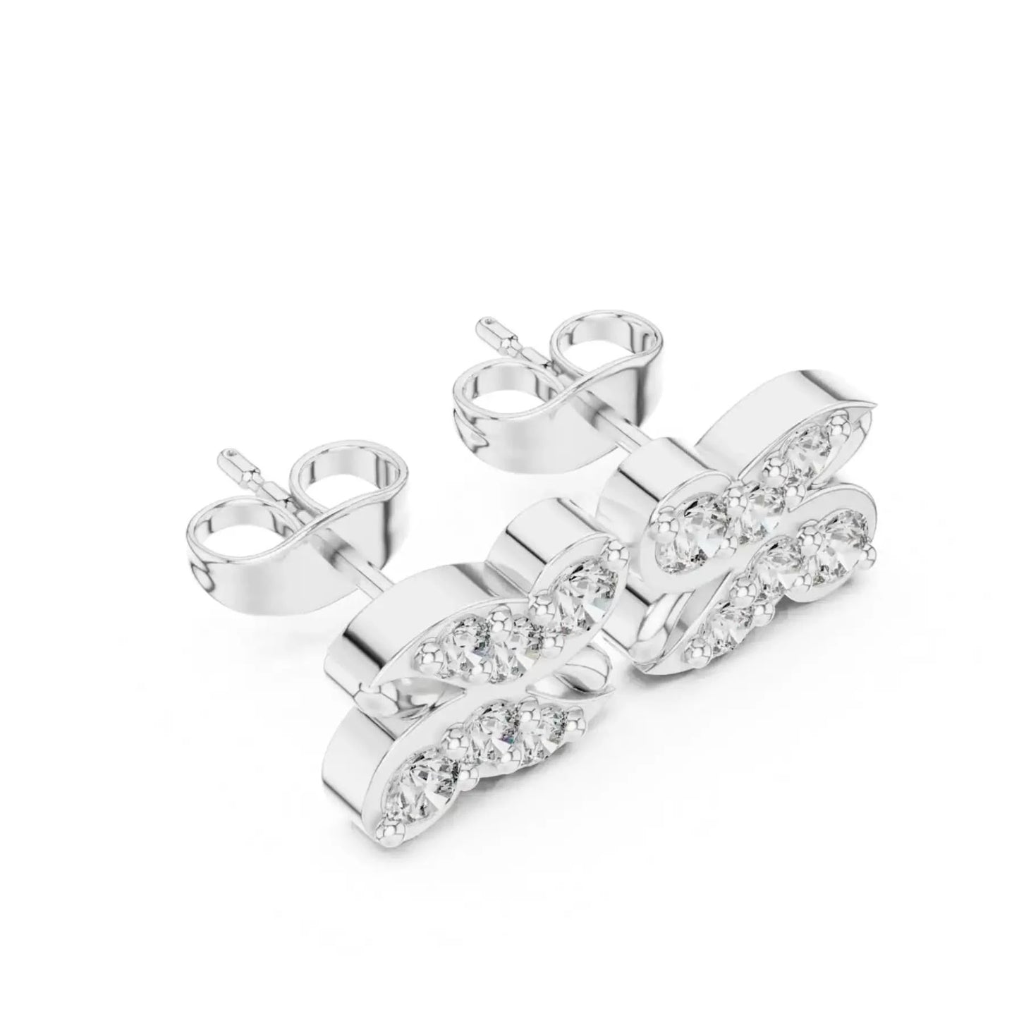 silver Sparkling Butterfly Earrings