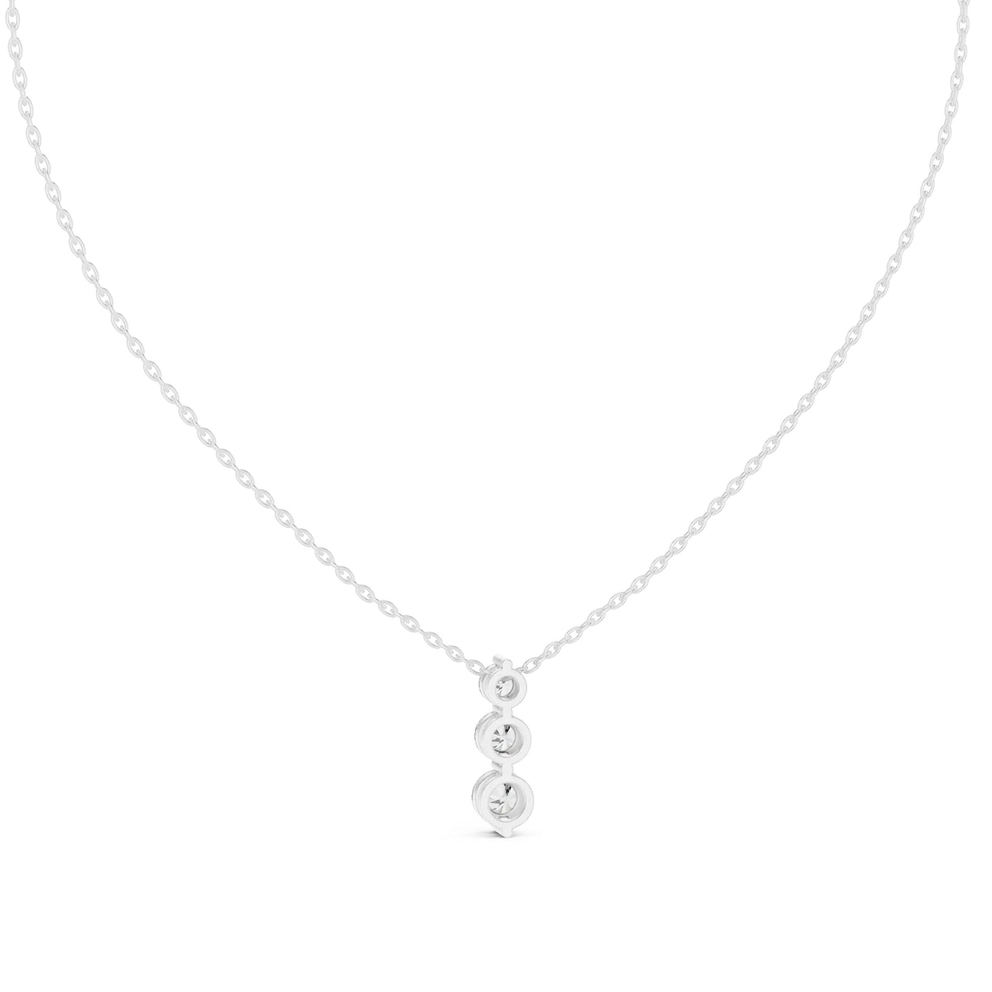 silver Triple Sparkle Drop Pendant
