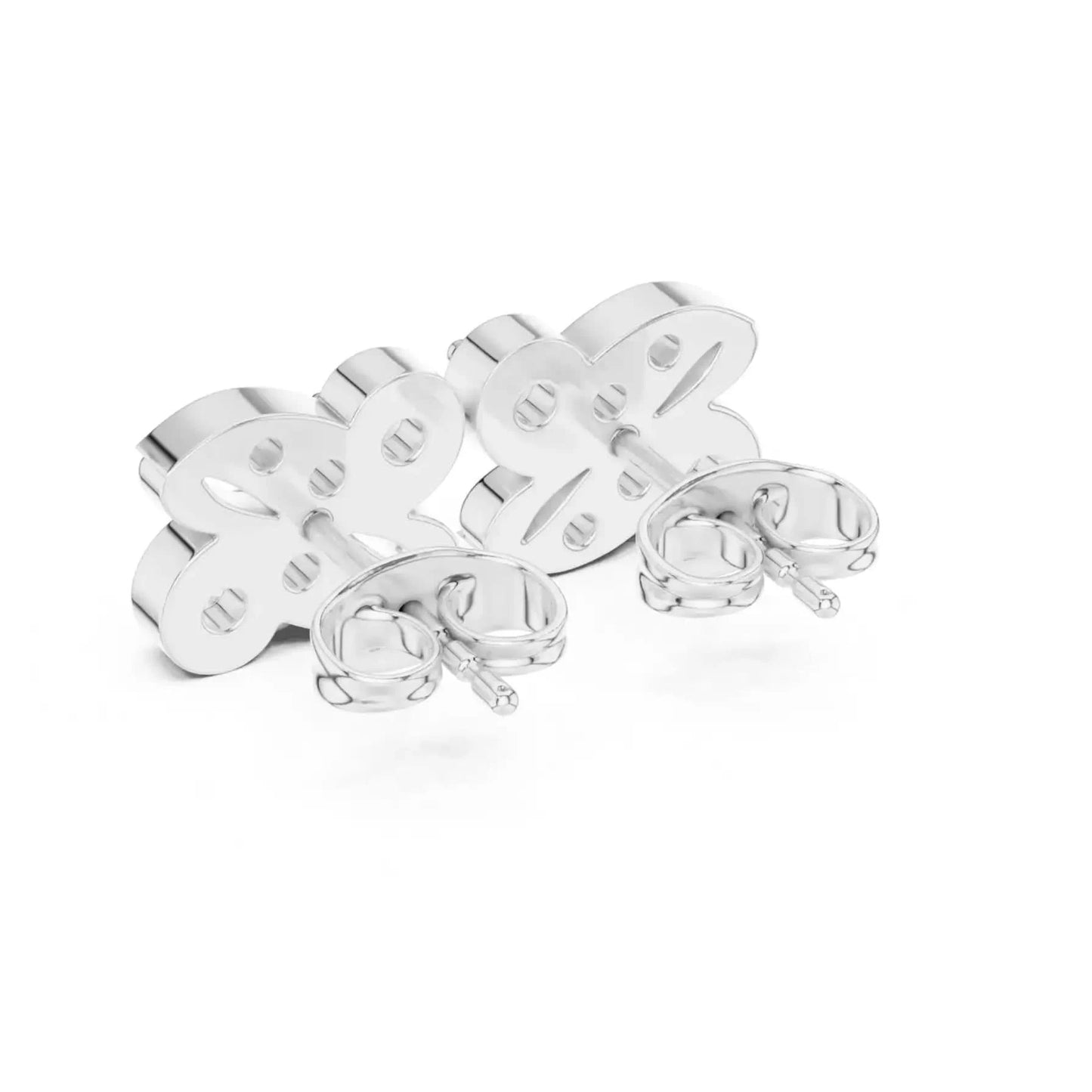 silver Sparkling Butterfly Earrings