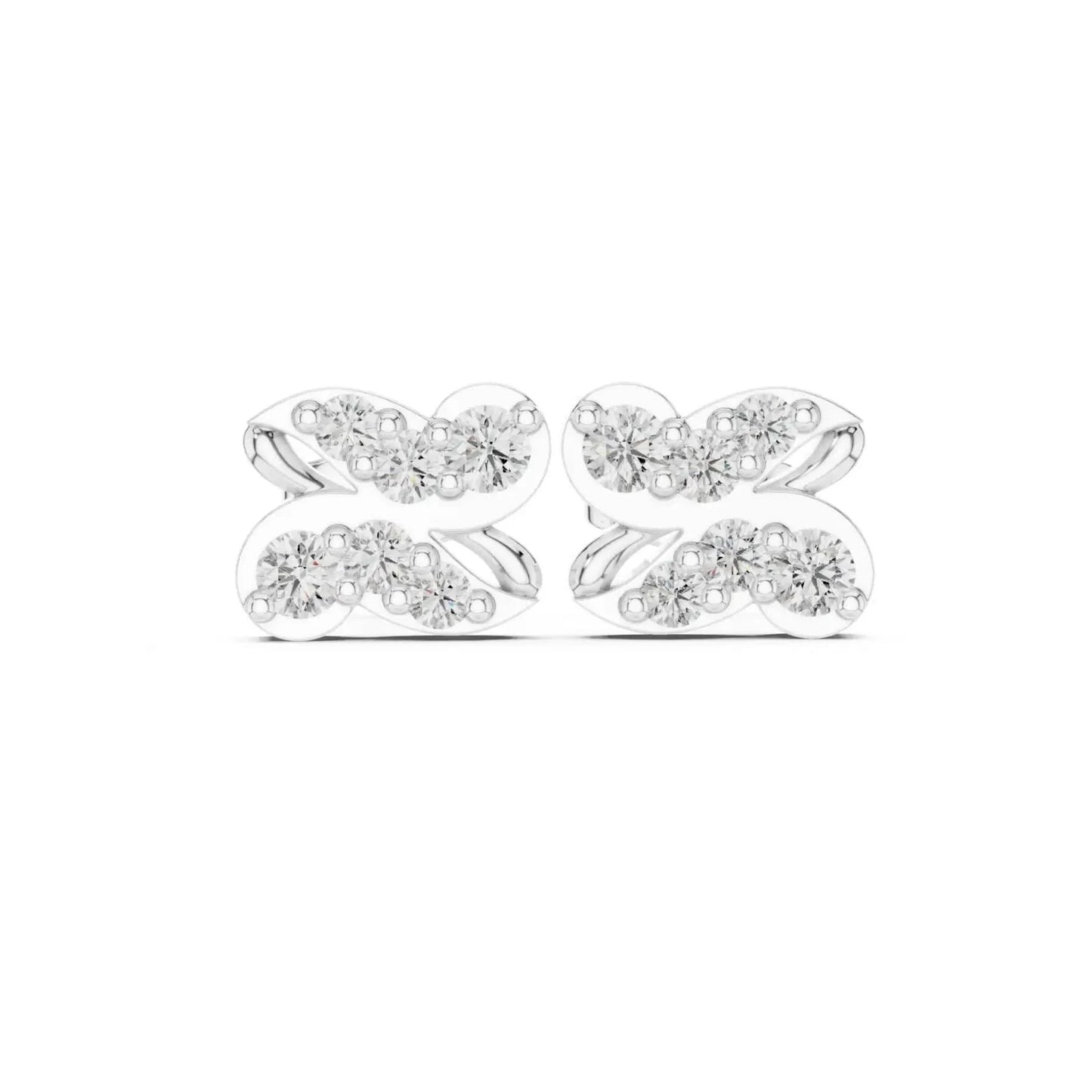 silver Sparkling Butterfly Earrings