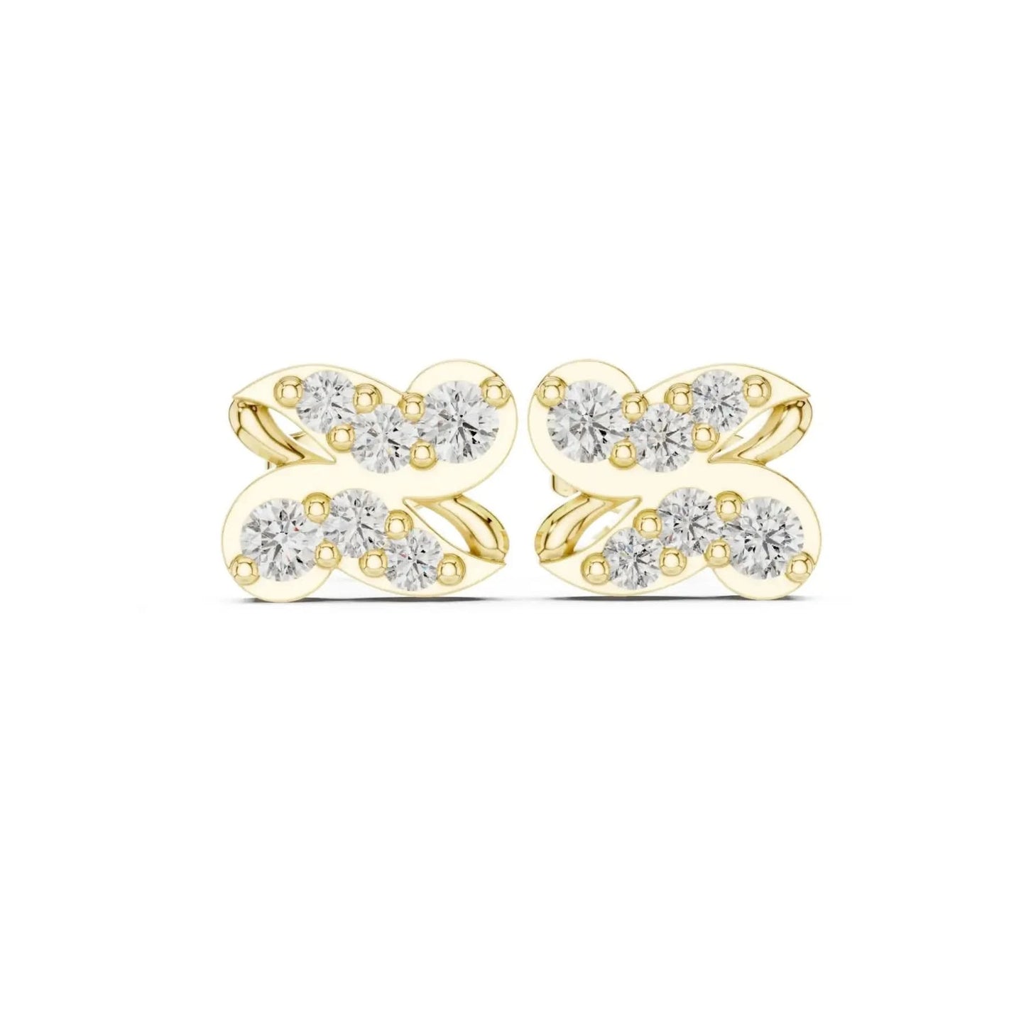 silver Sparkling Butterfly Earrings