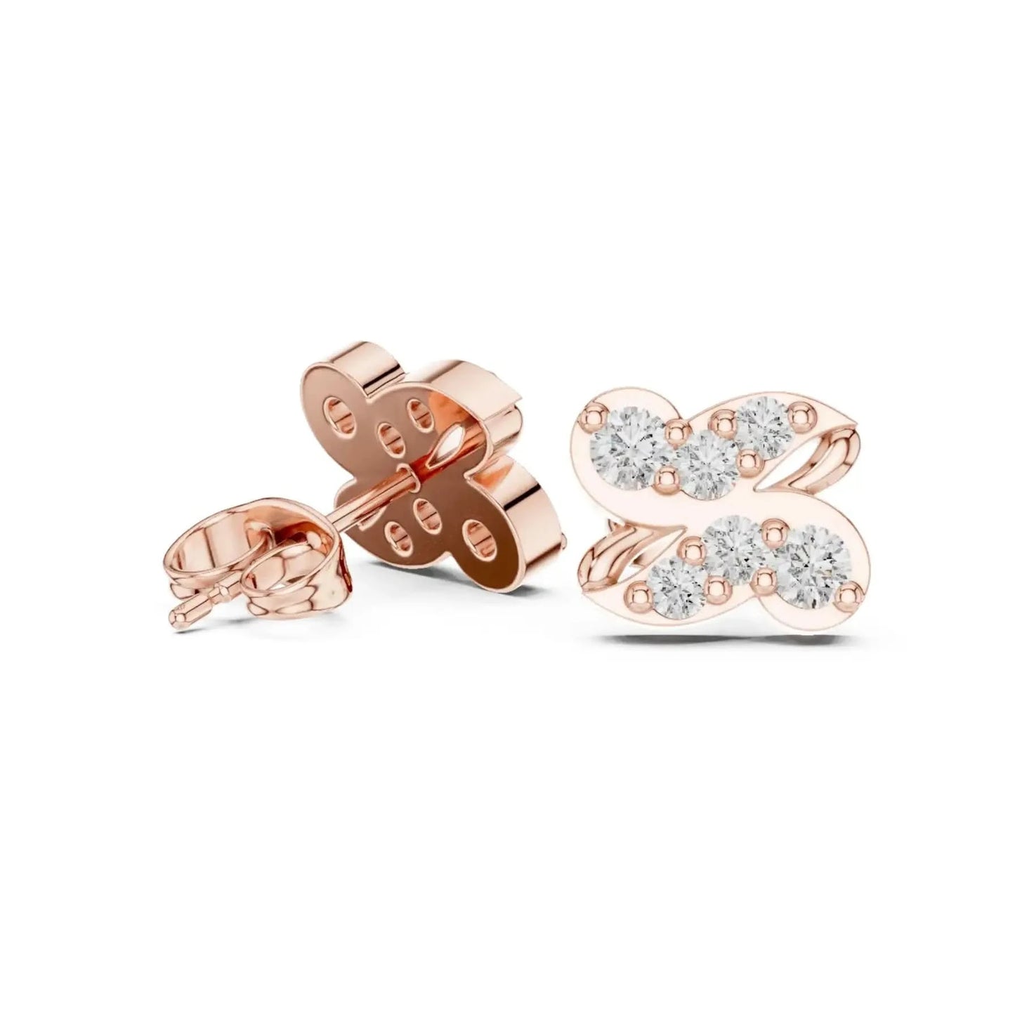 silver Sparkling Butterfly Earrings