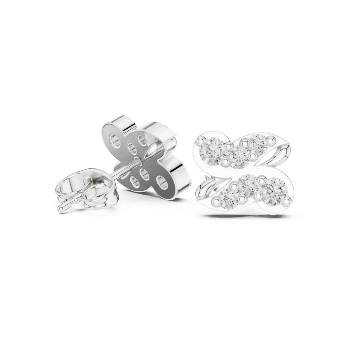 silver Sparkling Butterfly Earrings
