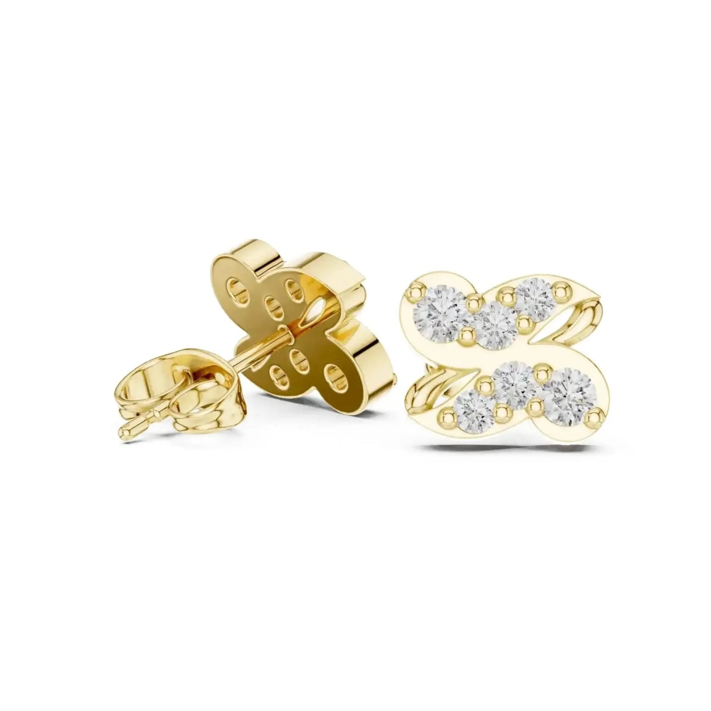 silver Sparkling Butterfly Earrings