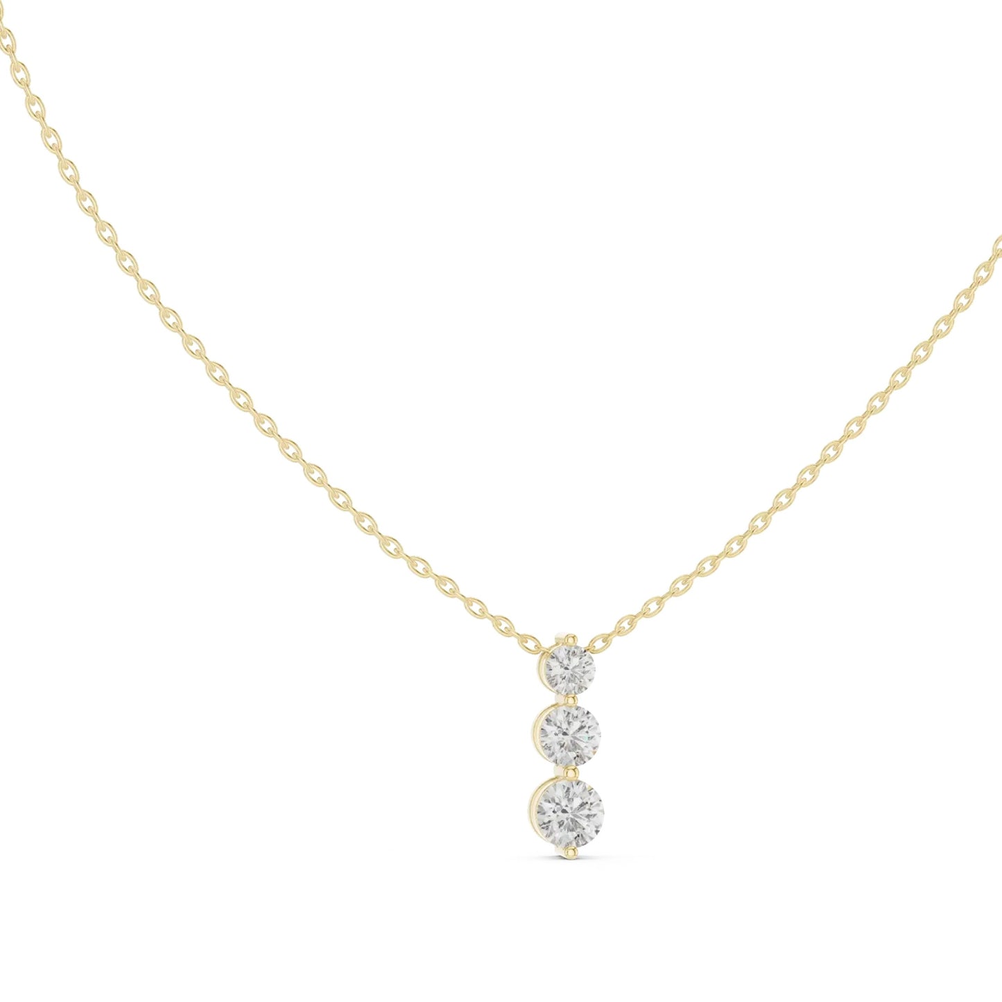 silver Triple Sparkle Drop Pendant