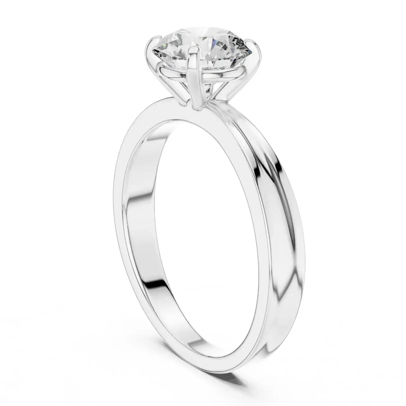 silver Classic Gold Solitaire Ring
