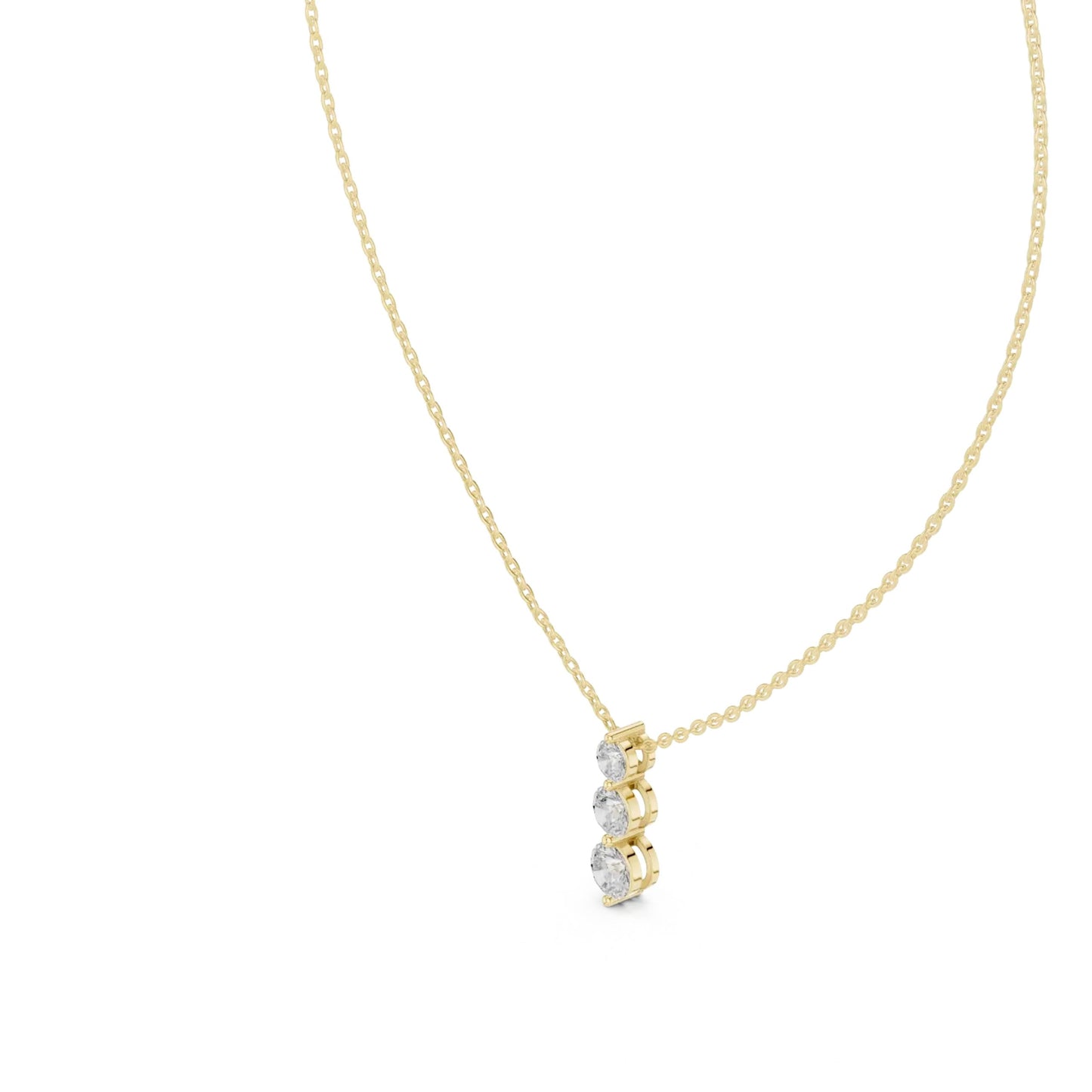 silver Triple Sparkle Drop Pendant