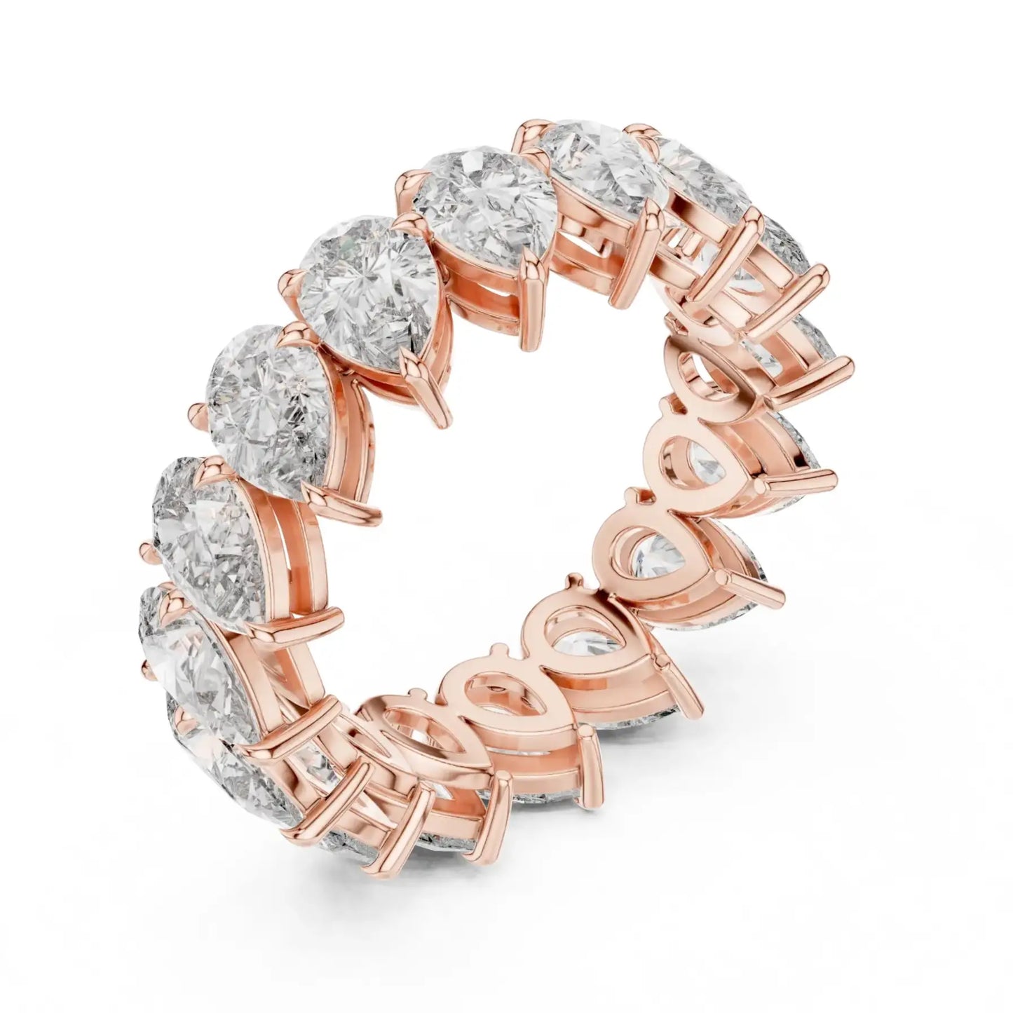 silver Luxury Heart Diamond Band