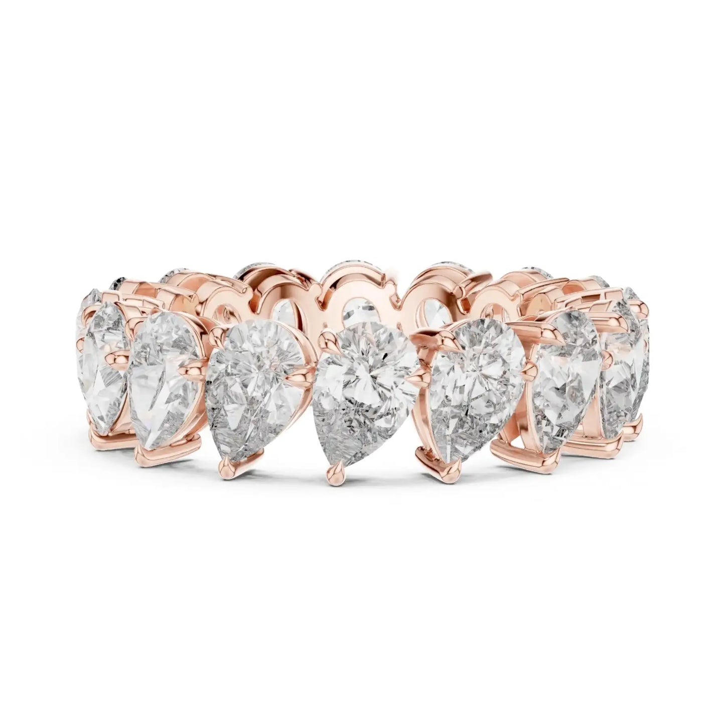 silver Luxury Heart Diamond Band