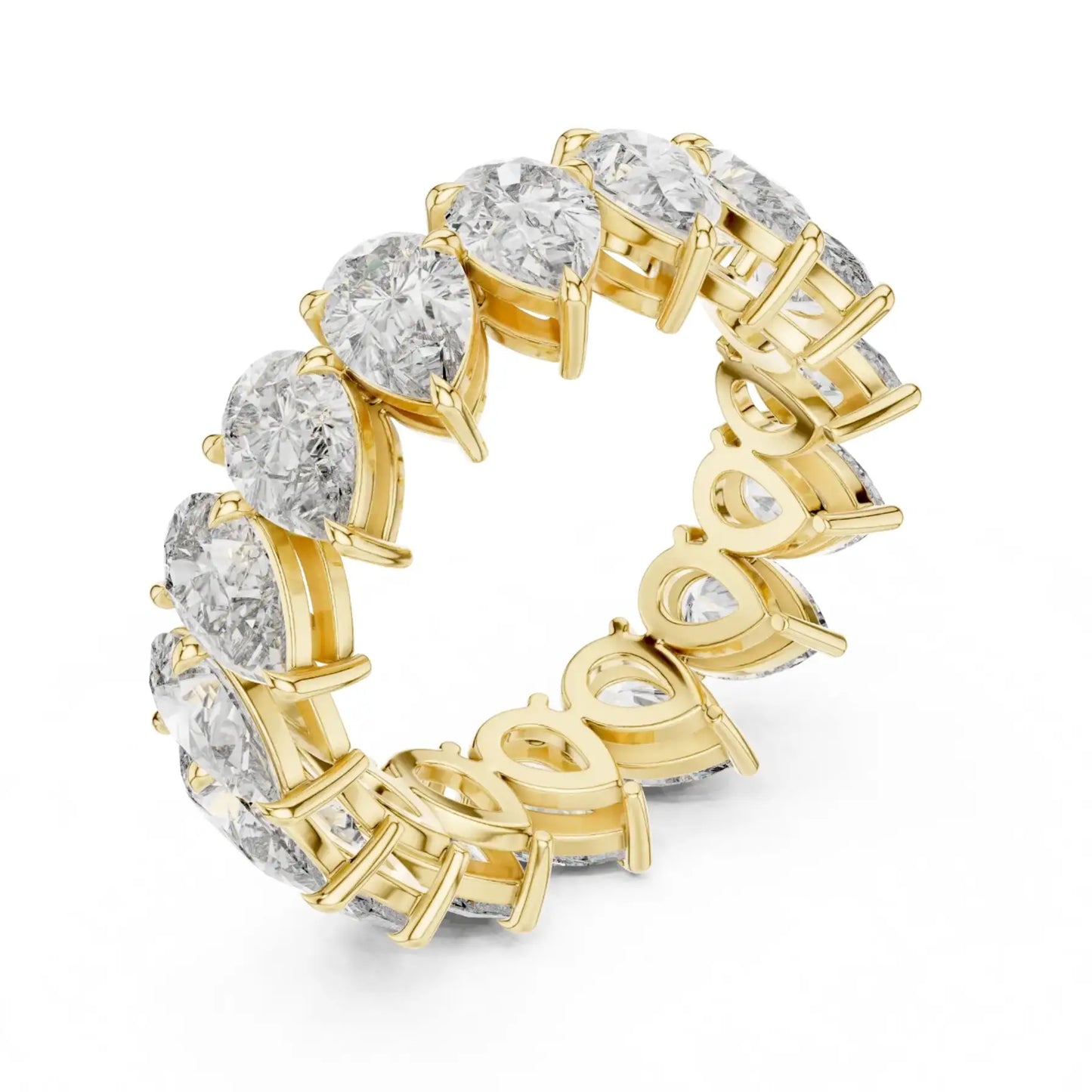 silver Luxury Heart Diamond Band