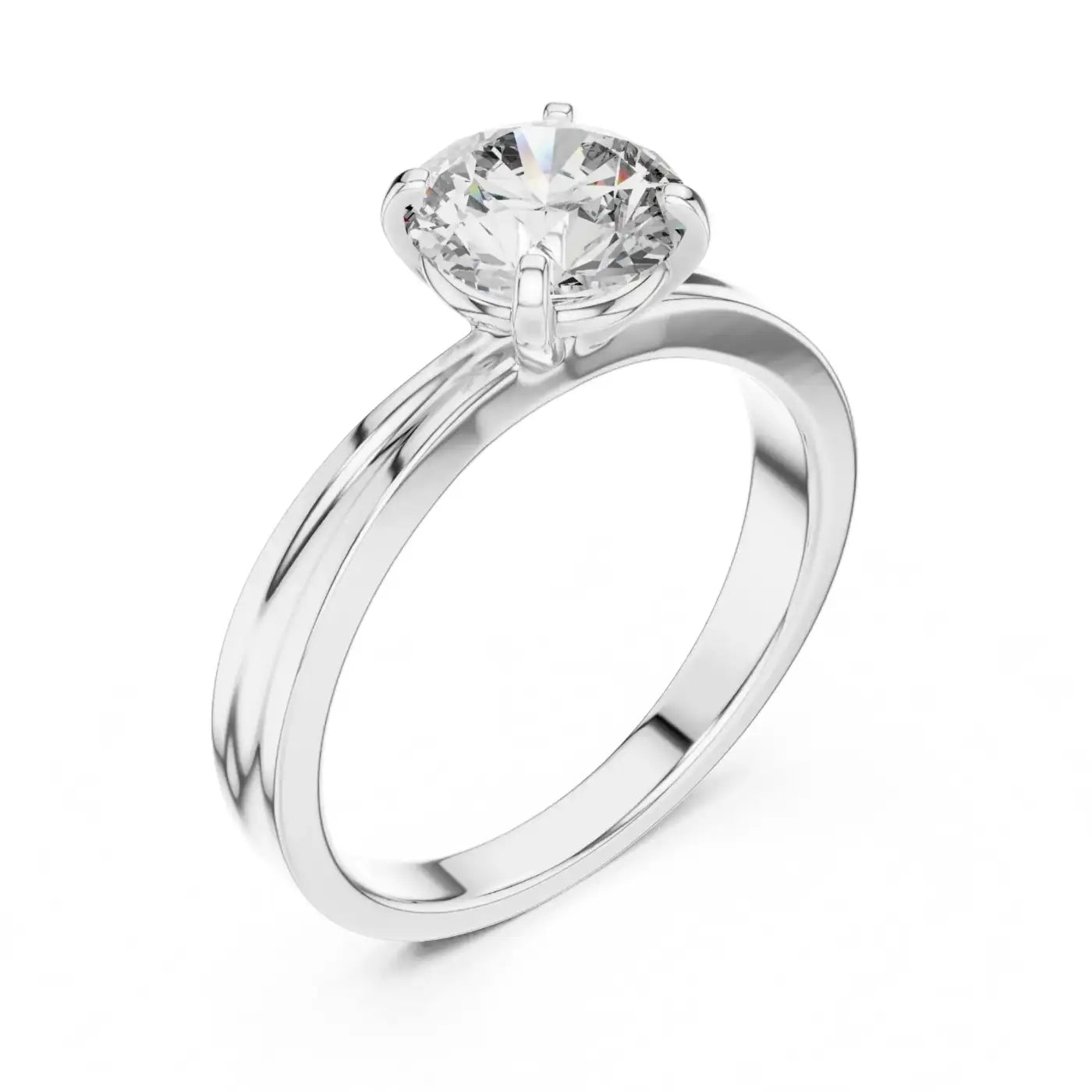 silver Classic Gold Solitaire Ring