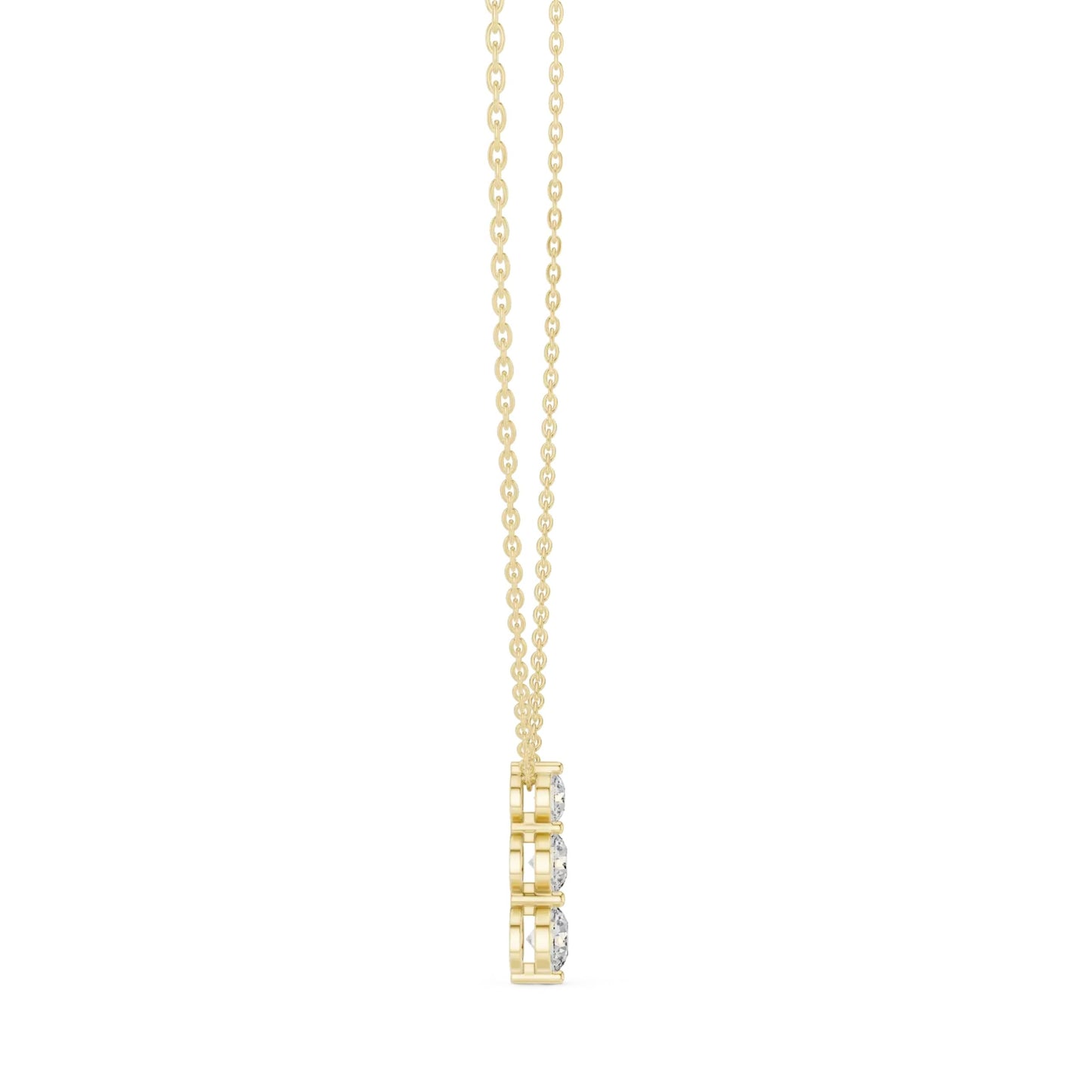 silver Triple Sparkle Drop Pendant