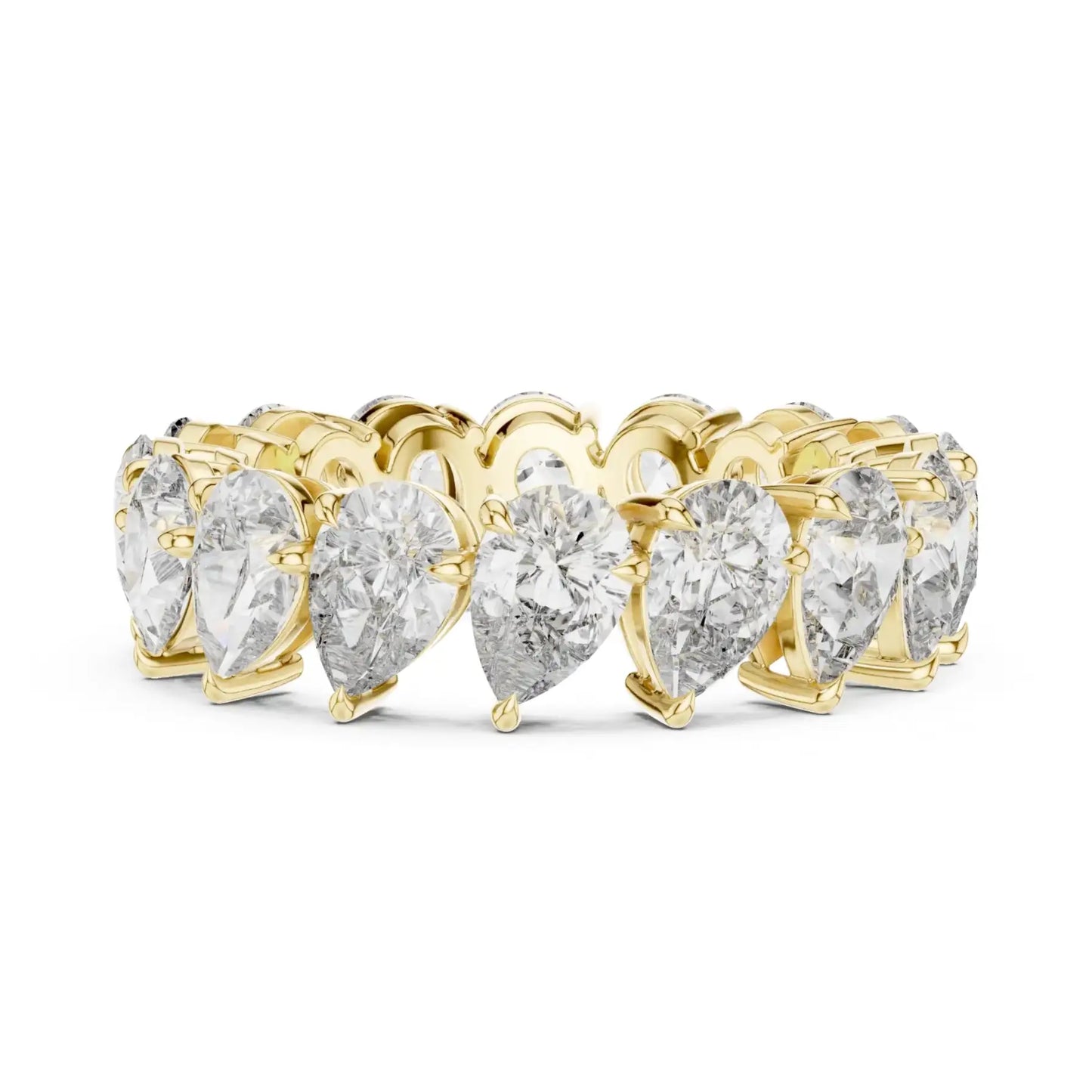 silver Luxury Heart Diamond Band