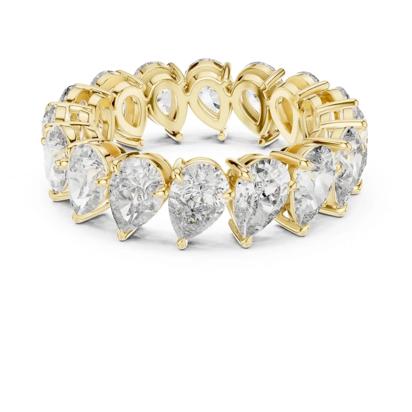 silver Luxury Heart Diamond Band