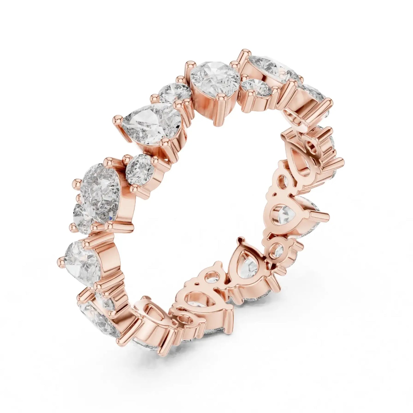 silver Luxury Diamond Link  Ring