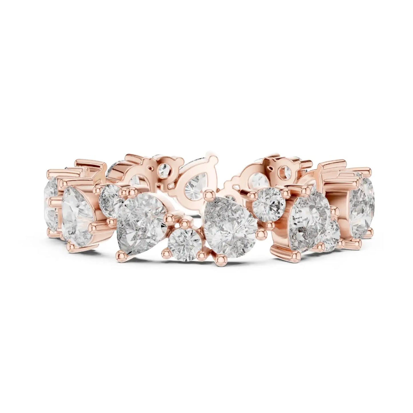 silver Luxury Diamond Link  Ring