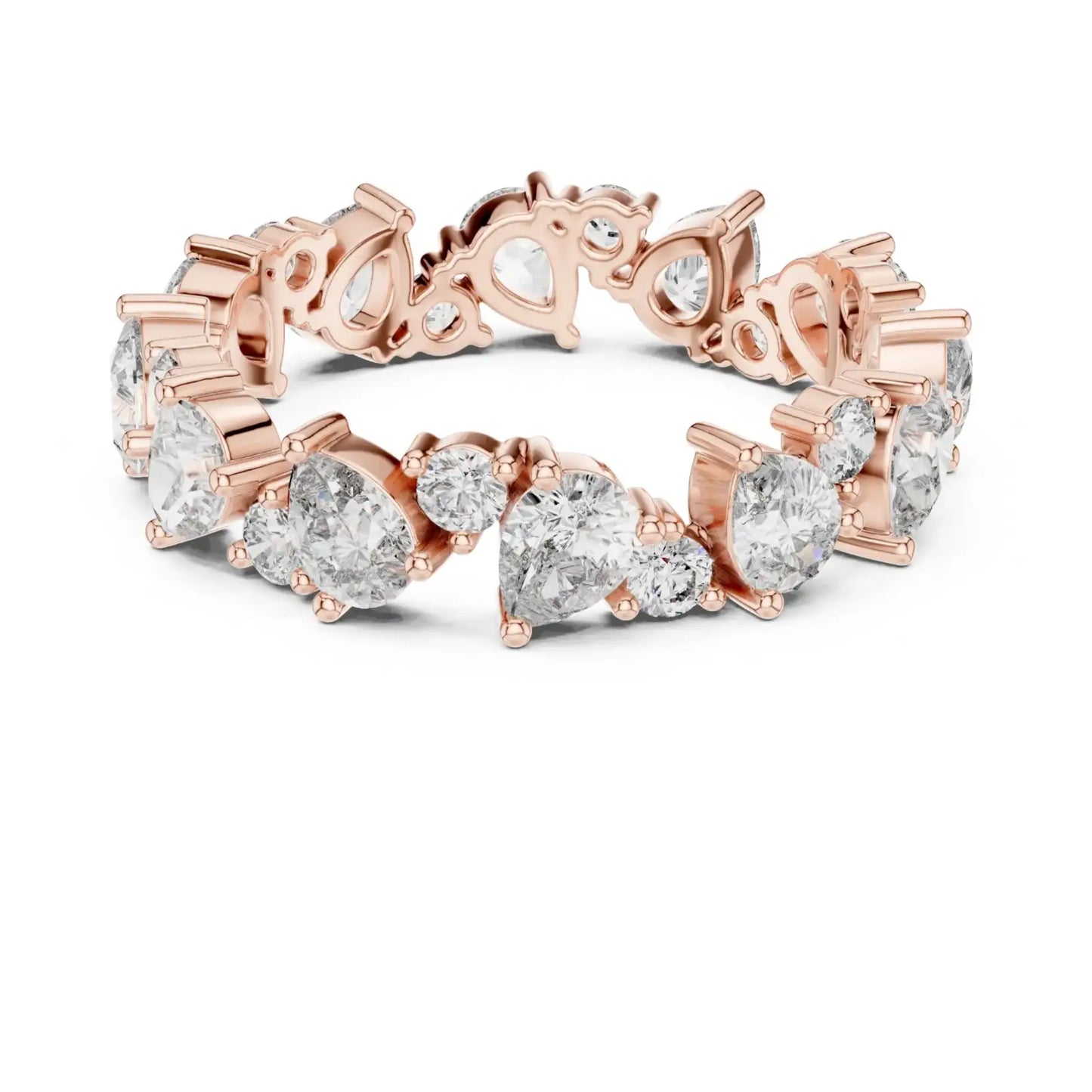 silver Luxury Diamond Link  Ring