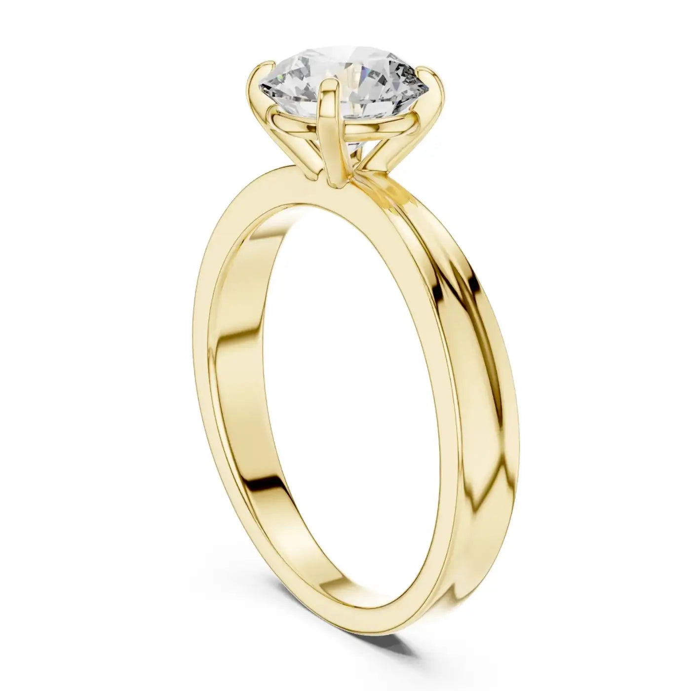 silver Classic Gold Solitaire Ring