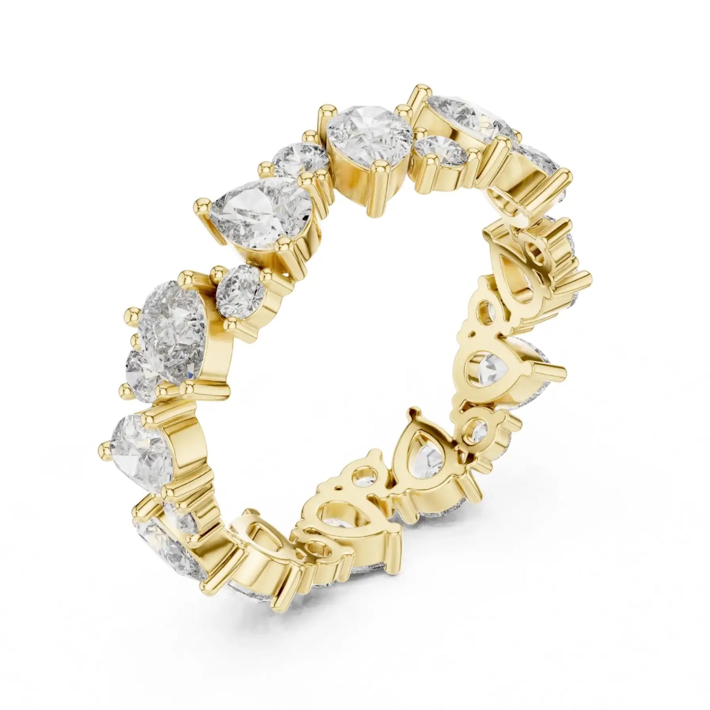 silver Luxury Diamond Link  Ring
